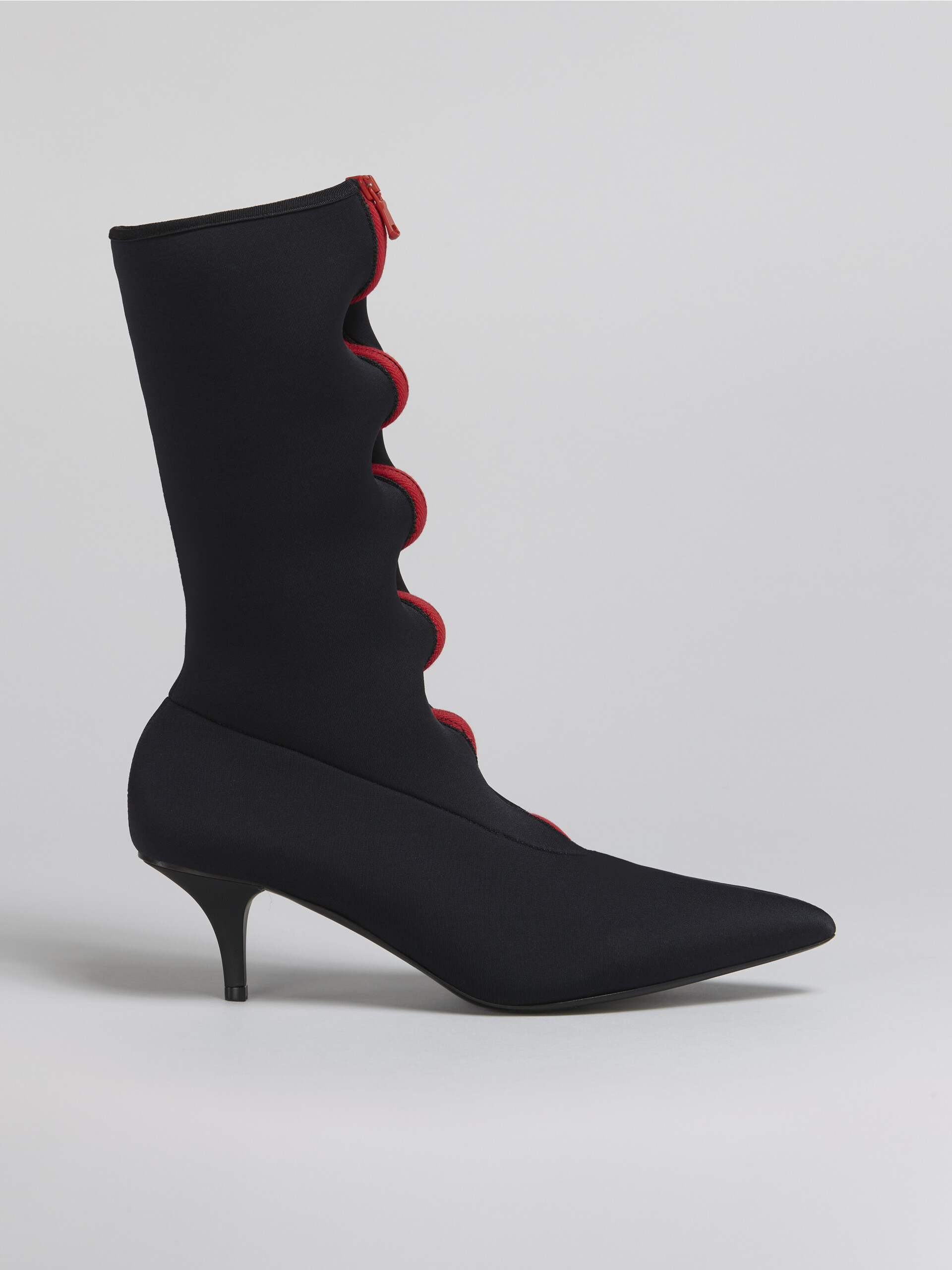 Pointed bootie in stretch neoprene - Boots - Image 1