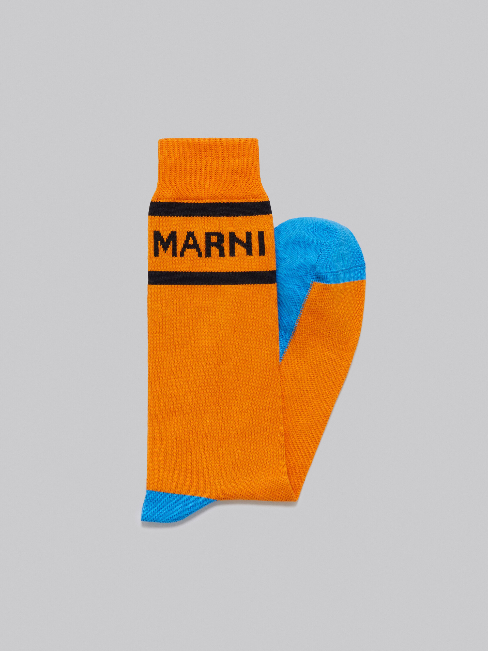 Orange cotton socks with logo - Socks - Image 2