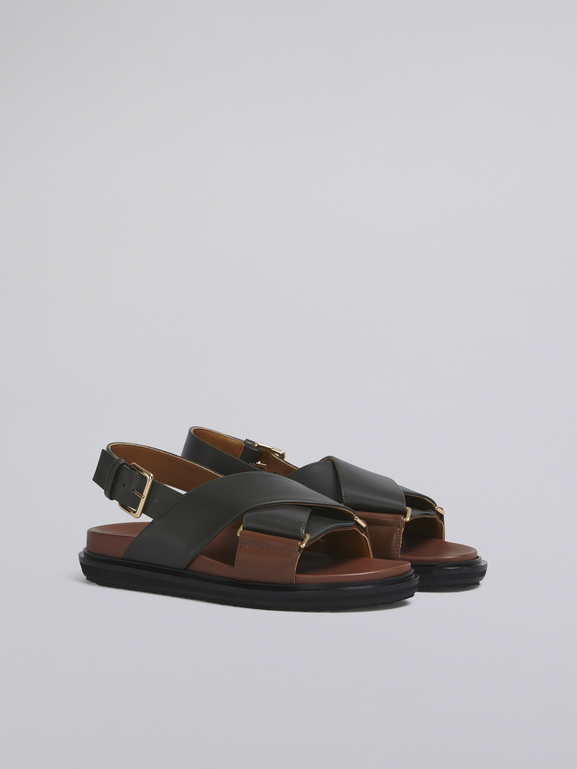 Black and brown leather Fussbett - Sandals - Image 2
