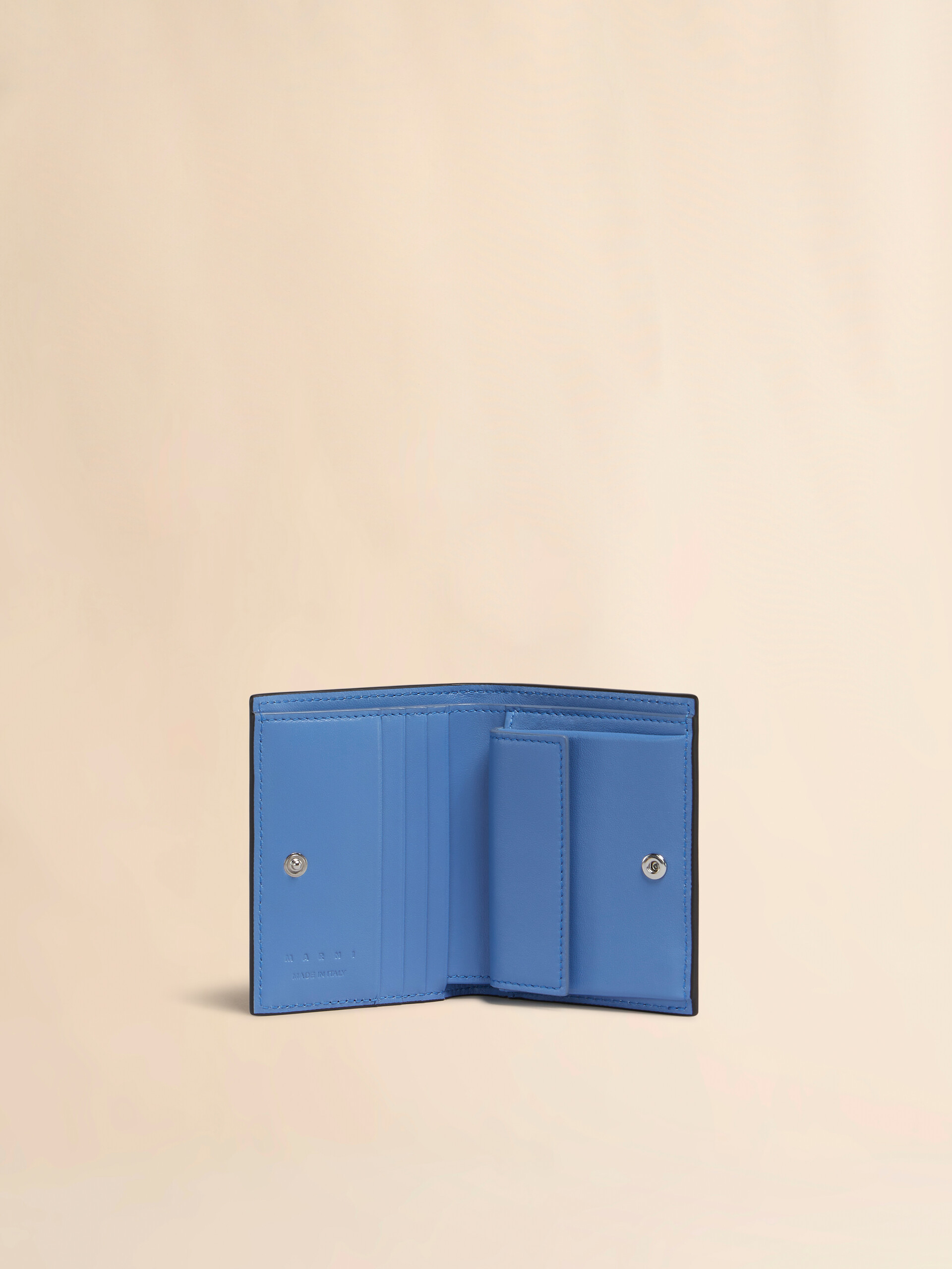 Brown leather bifold wallet with Marni Mending embroidery - Wallets - Image 2