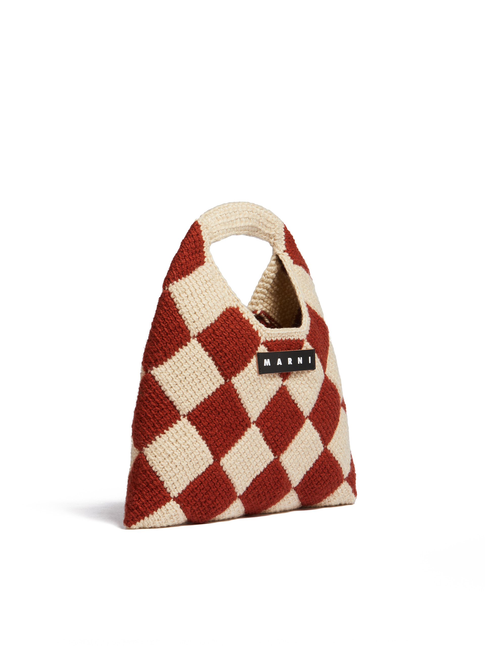 MARNI MARKET DIAMOND medium bag in blue and brown tech wool - Bags - Image 2