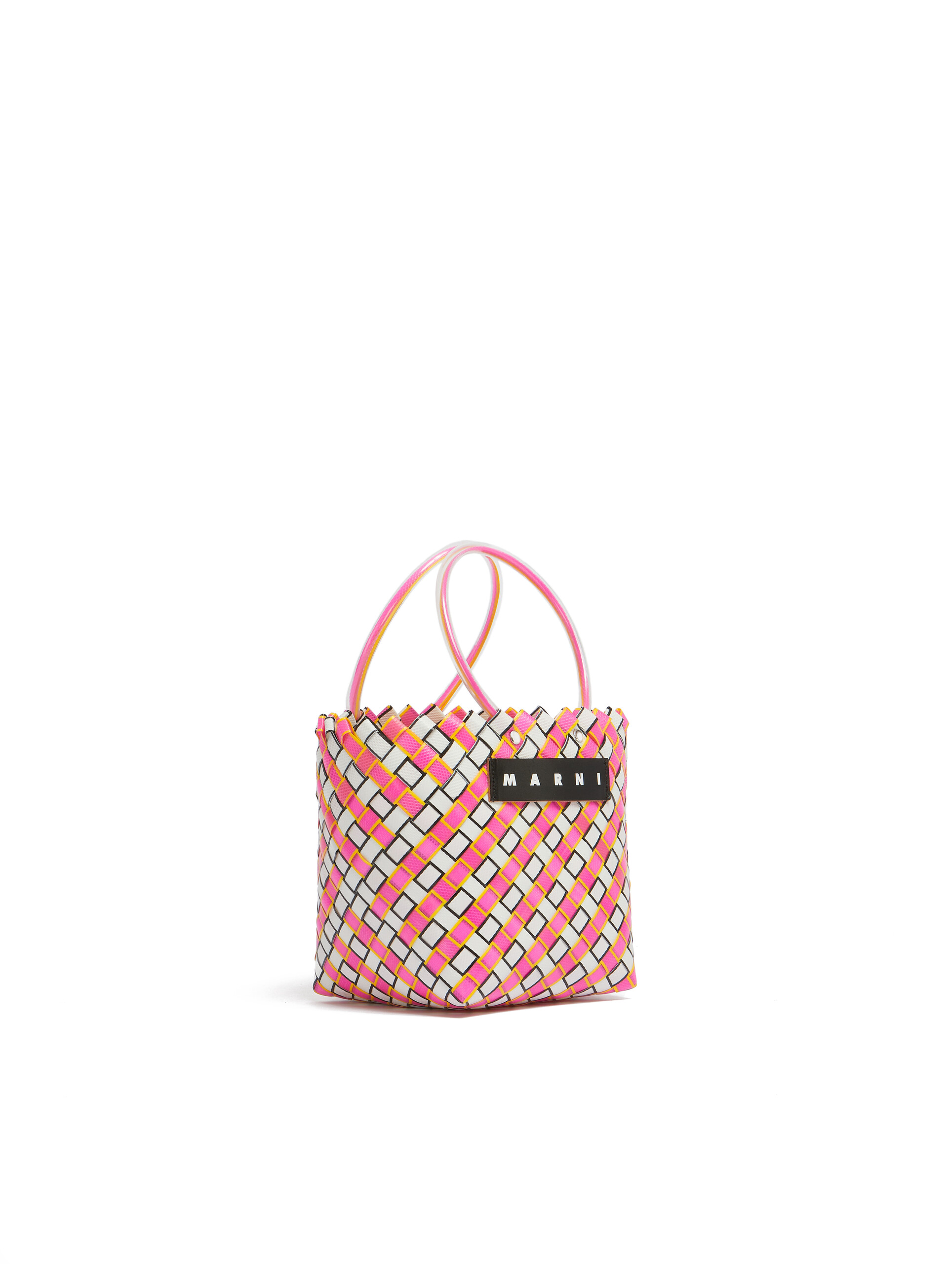 MARNI MARKET TAHA bag in green and burgundy woven material - Shopping Bags - Image 2