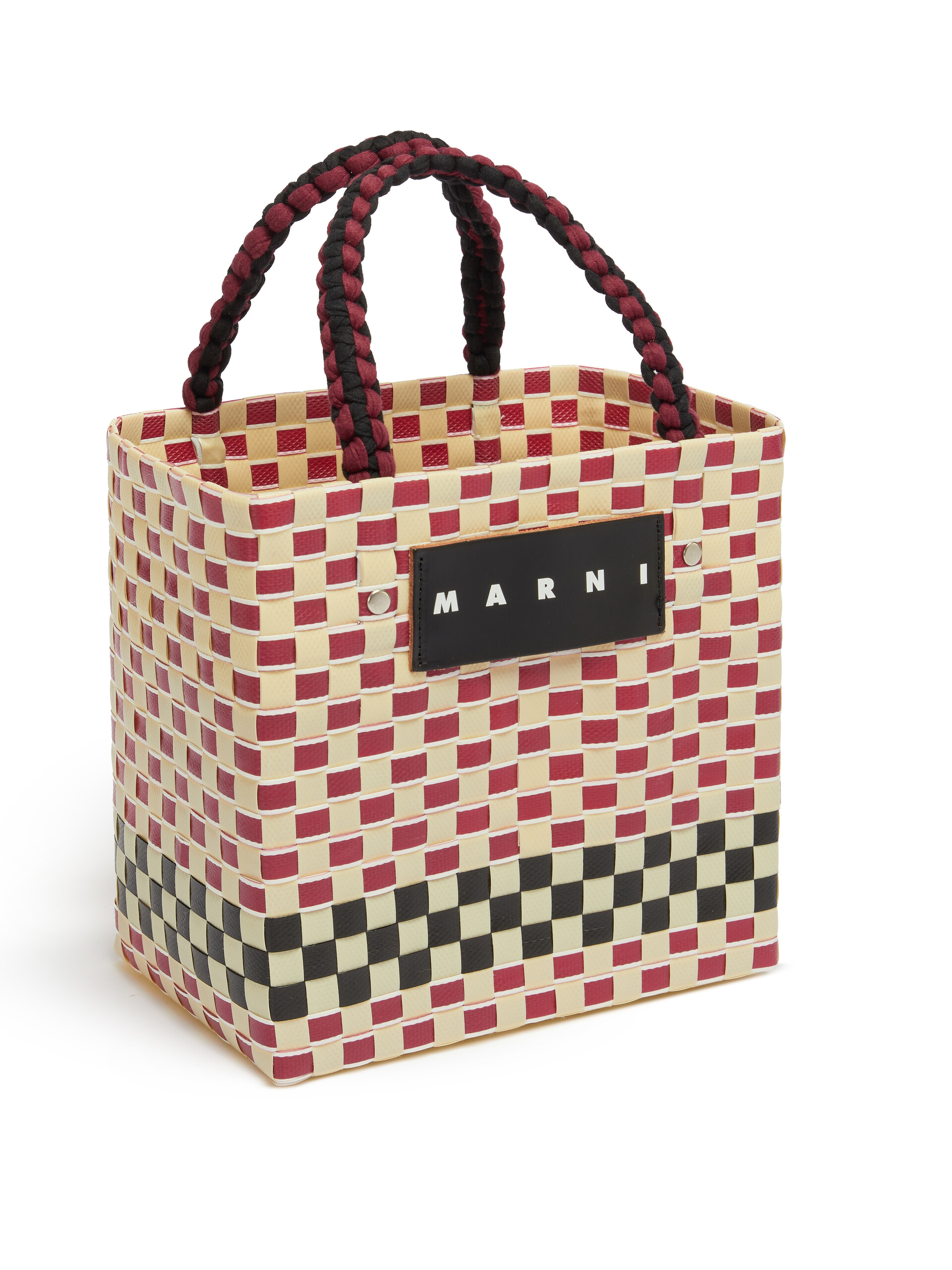 【MARNI/マルニ】JERSEY HANDLE BASKET カゴバッグ アイボリー(アイボリーブラック) MARNI MARKET JERSEY HANDLE