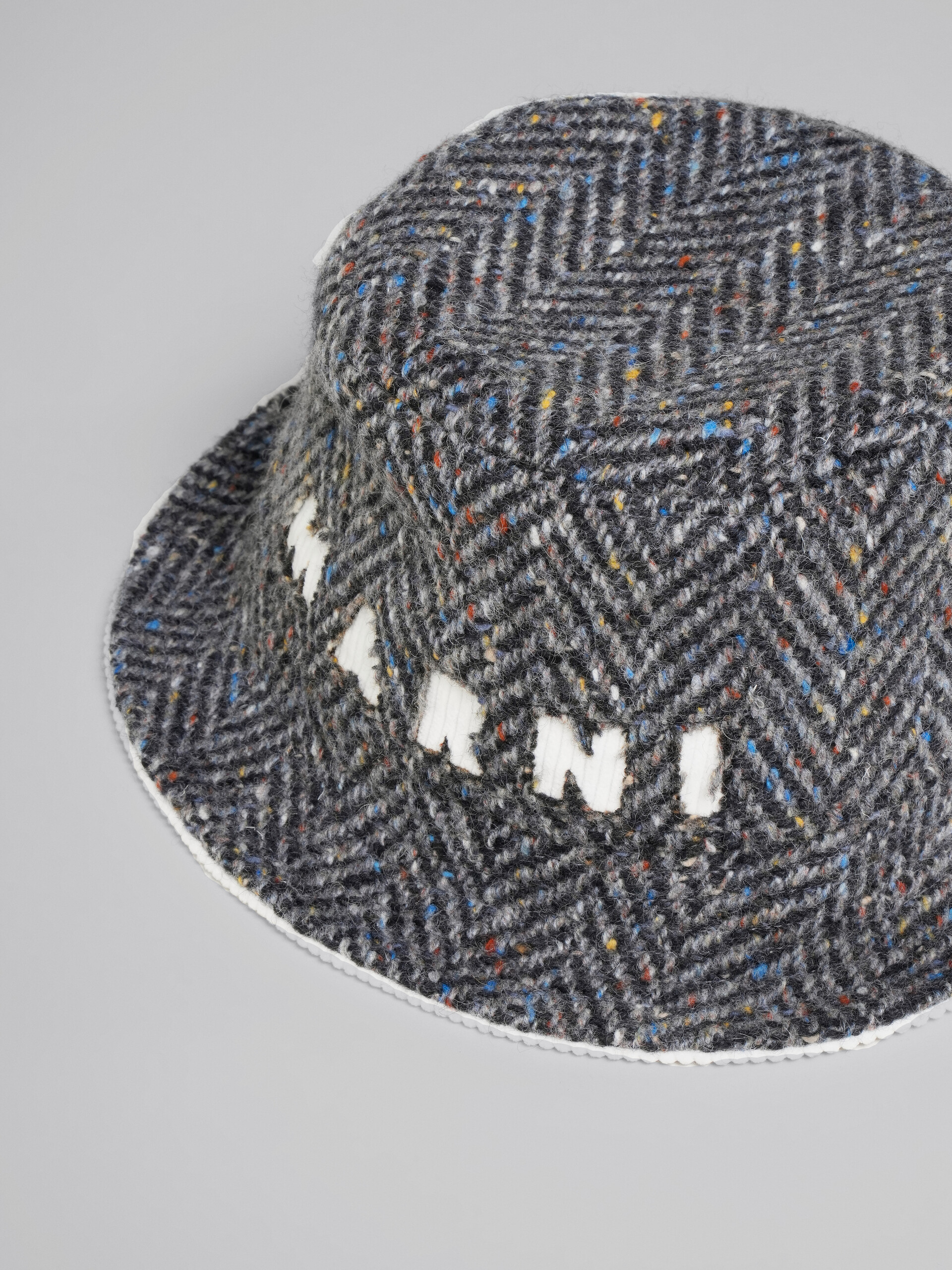 Grey chevron wool bucket hat - Hats - Image 4
