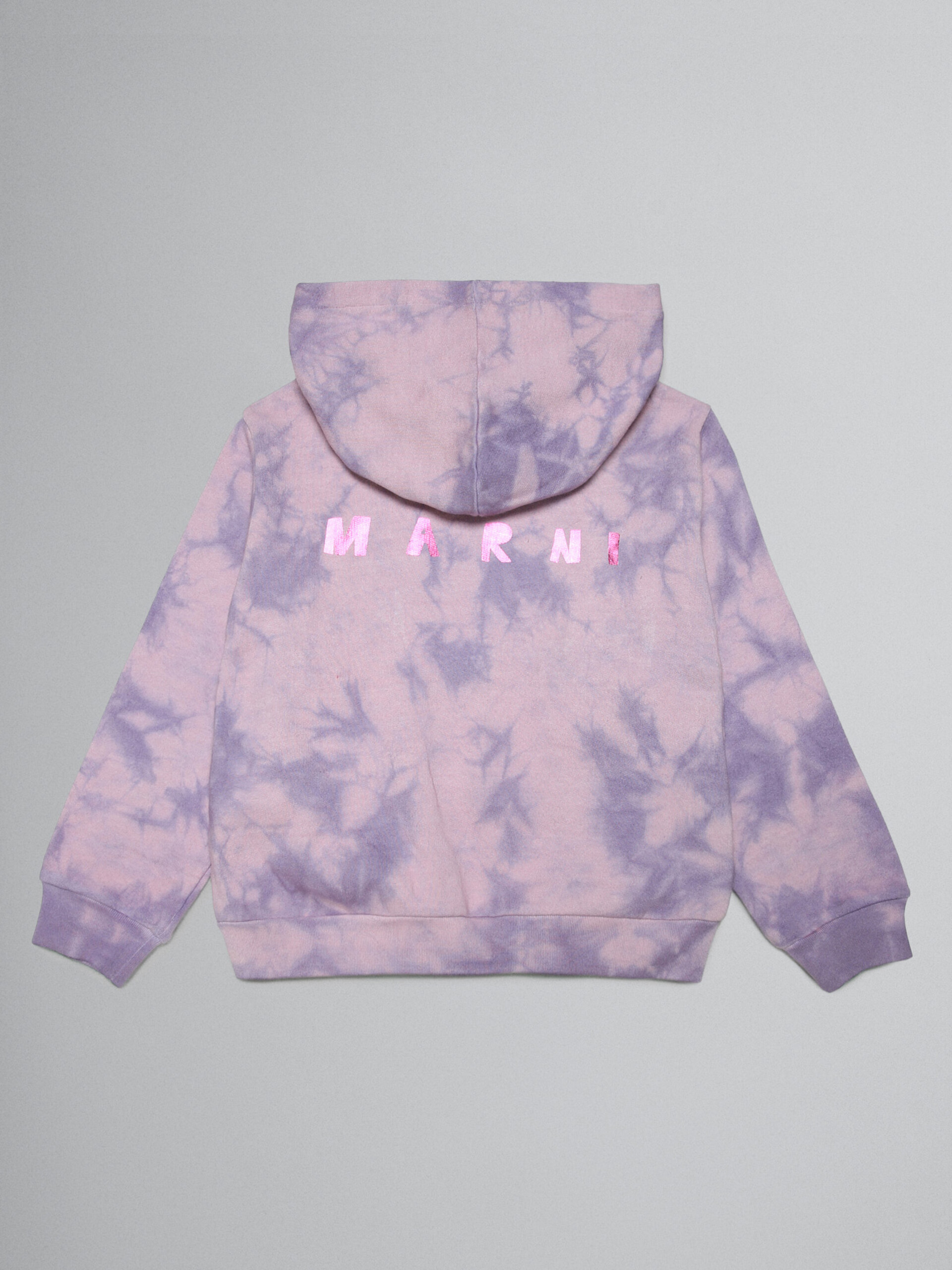 Lavender tie-dye hoodie with metallic logo prints - Sweaters - Image 2
