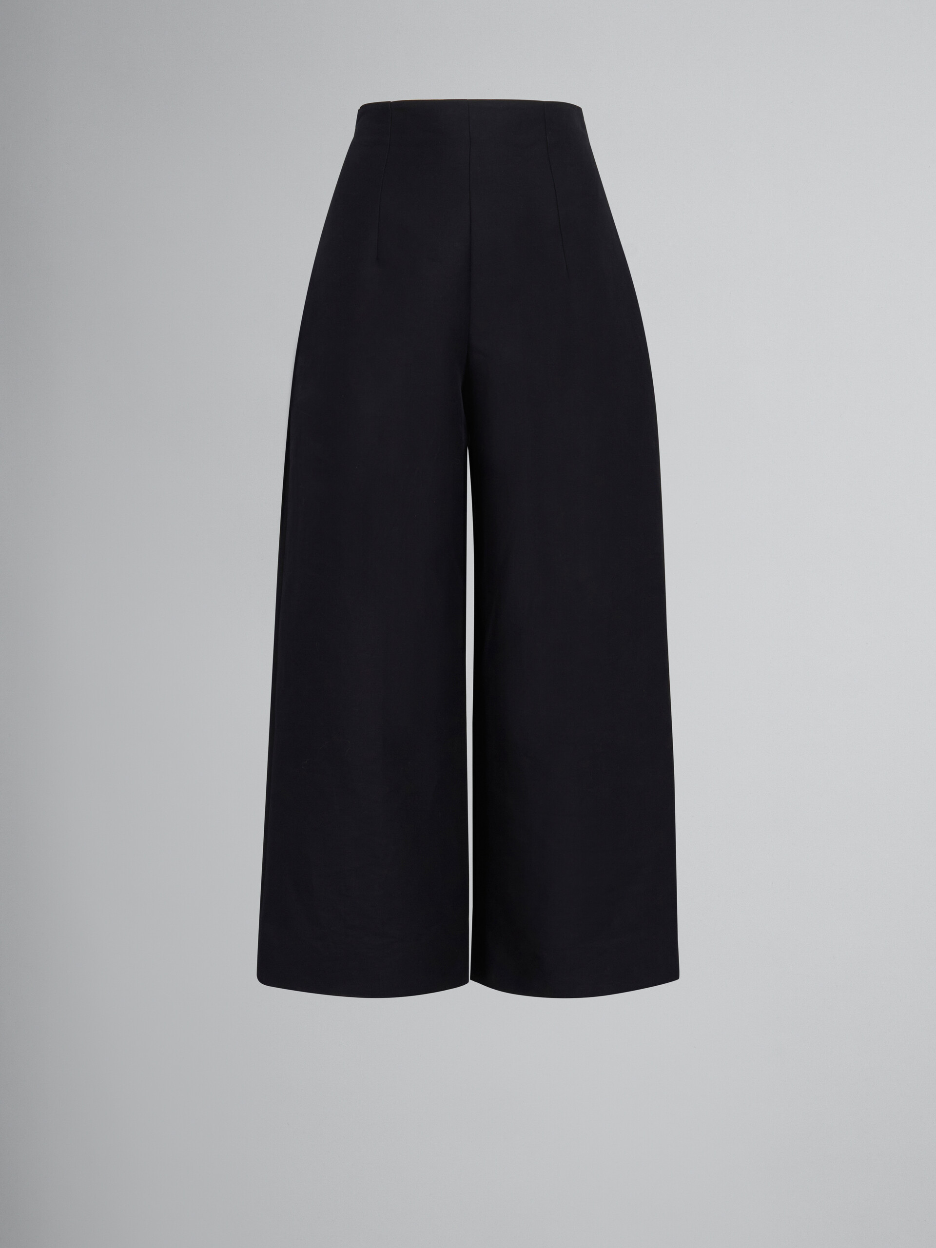 Black cady cropped trousers - Pants - Image 1