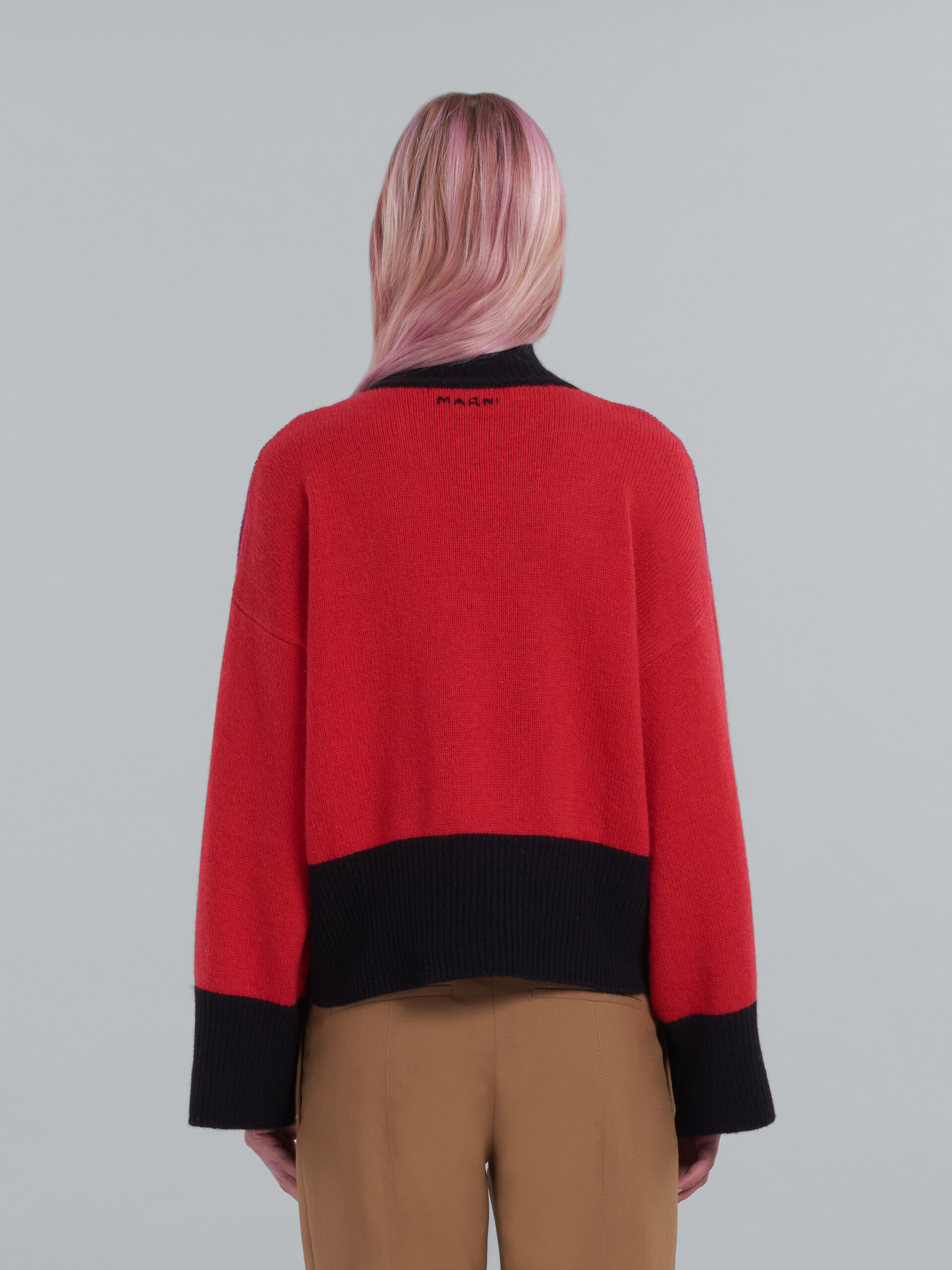 Cashmere cropped T-neck sweater - Pullovers - Image 3