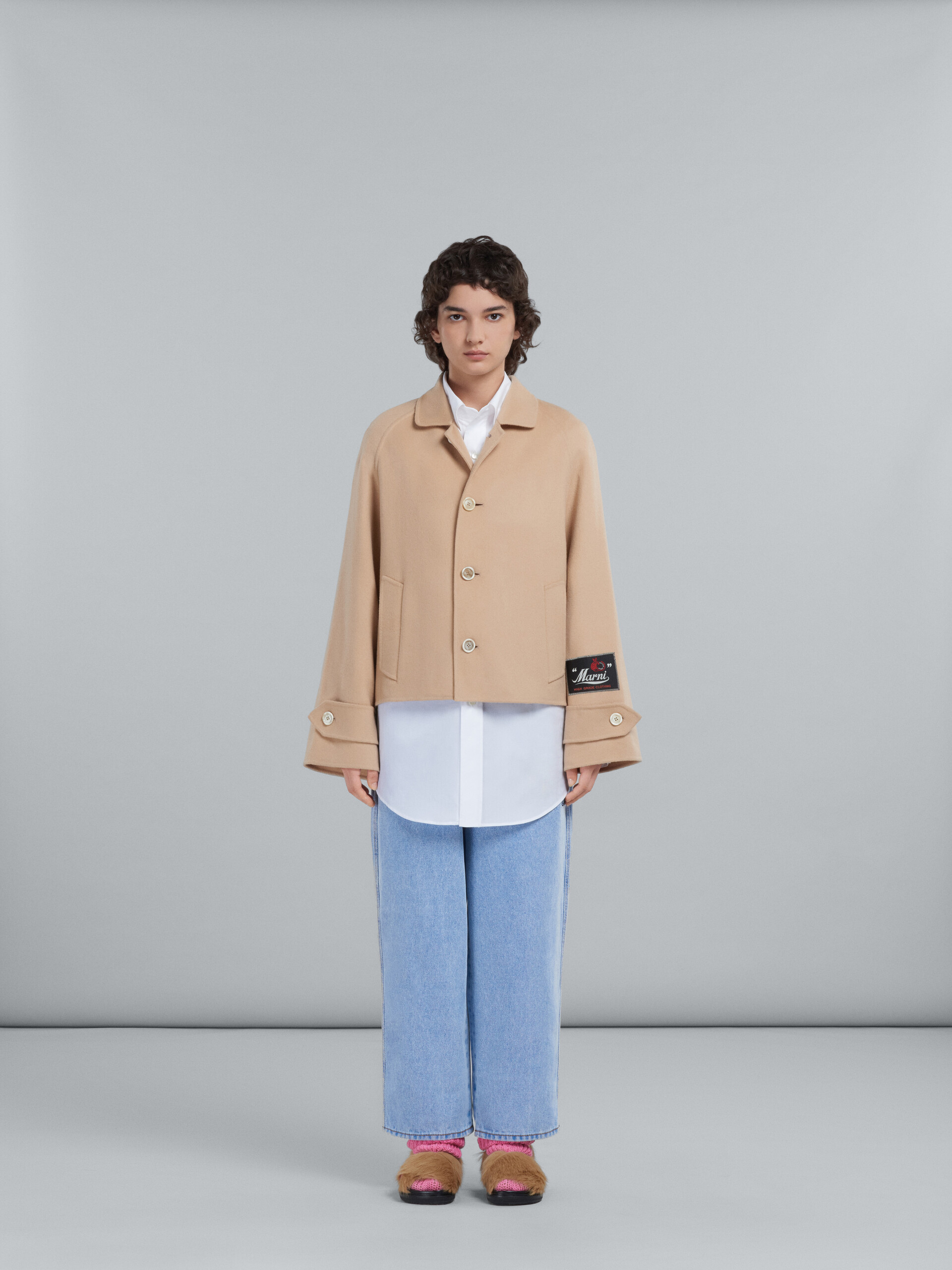 Beige jacket in wool and cashmere - Jackets - Image 2