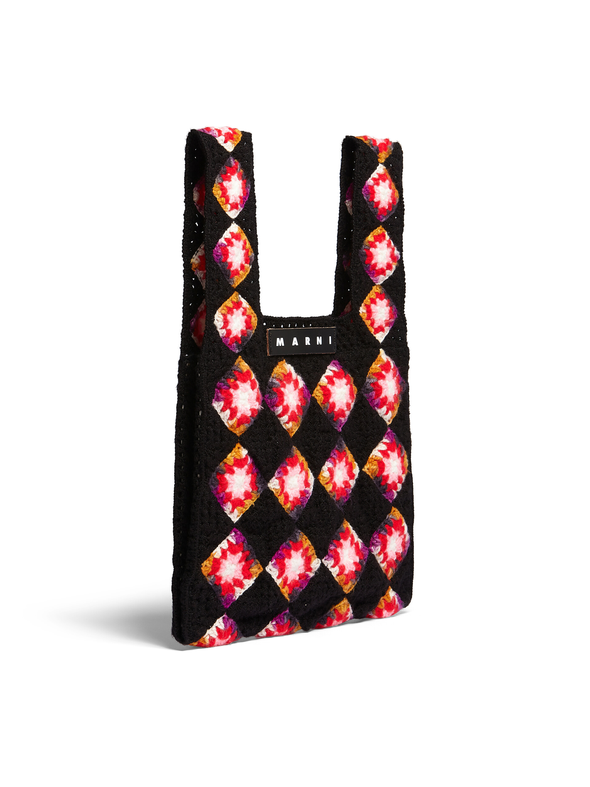 MARNI MARKET FISH in black and red crochet - Bags - Image 2