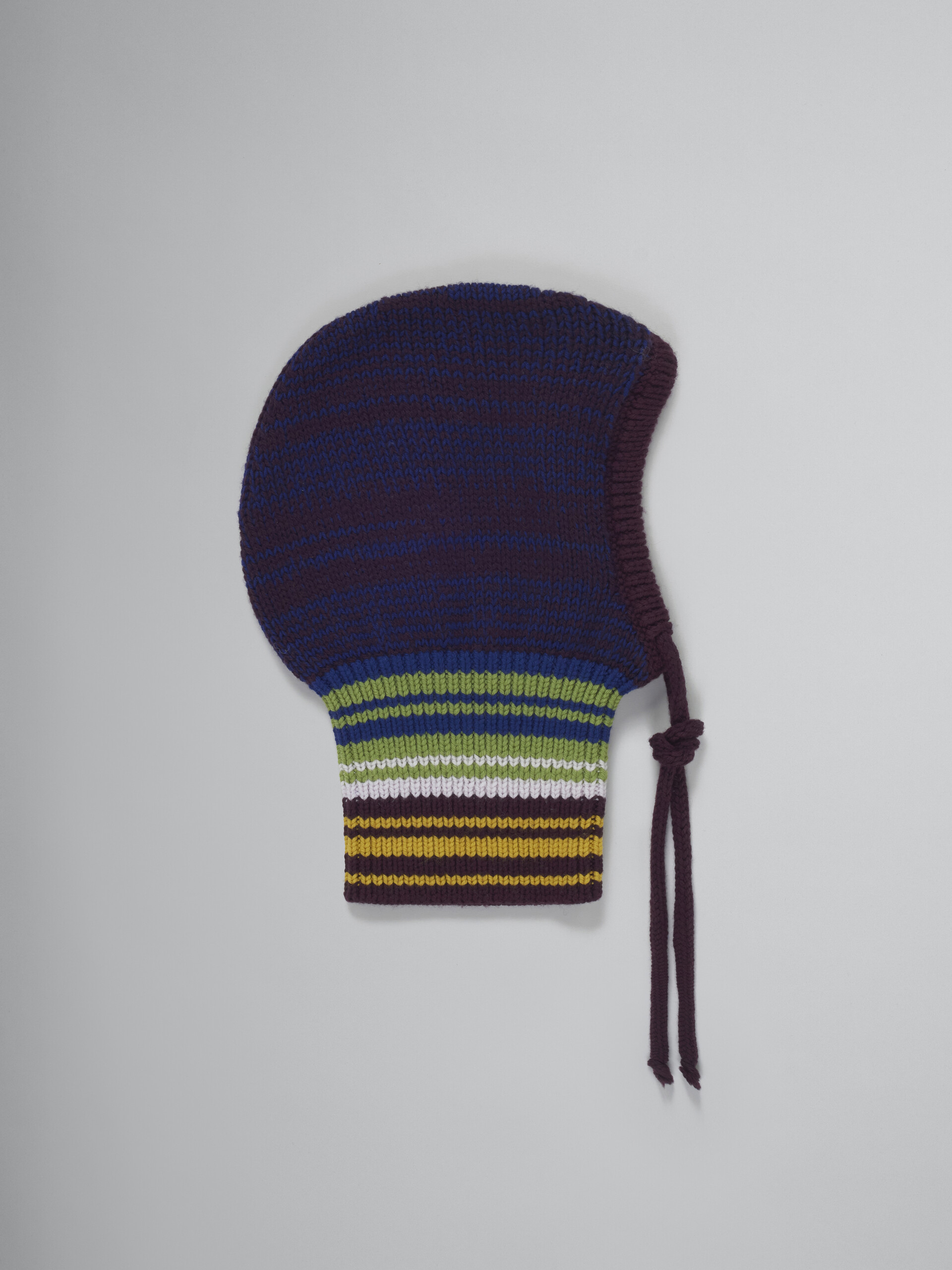 Blue mouliné balaclava with striped neck - Other accessories - Image 1
