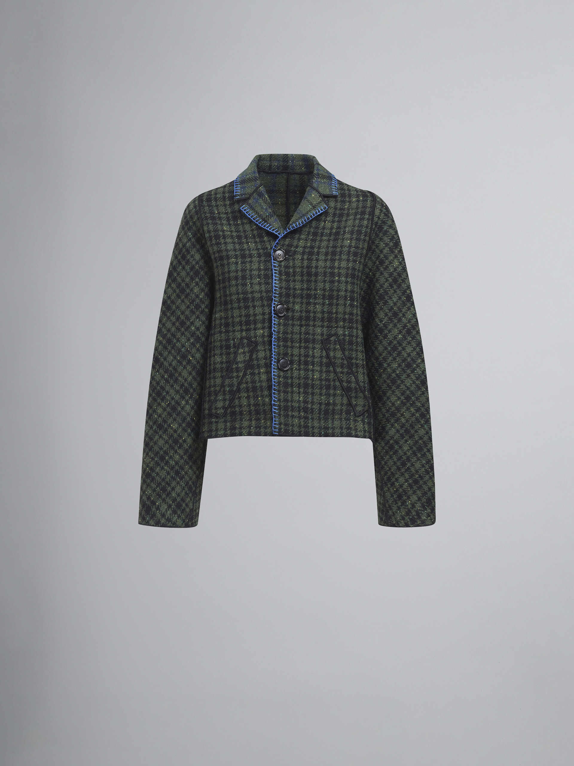 Double-faced check wool jacket - Jackets - Image 1
