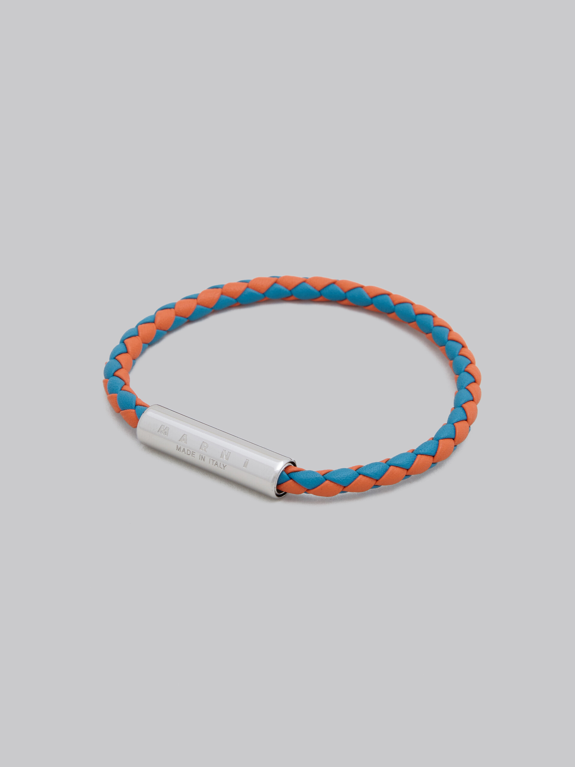 Turquoise and orange woven leather bracelet - Bracelets - Image 4