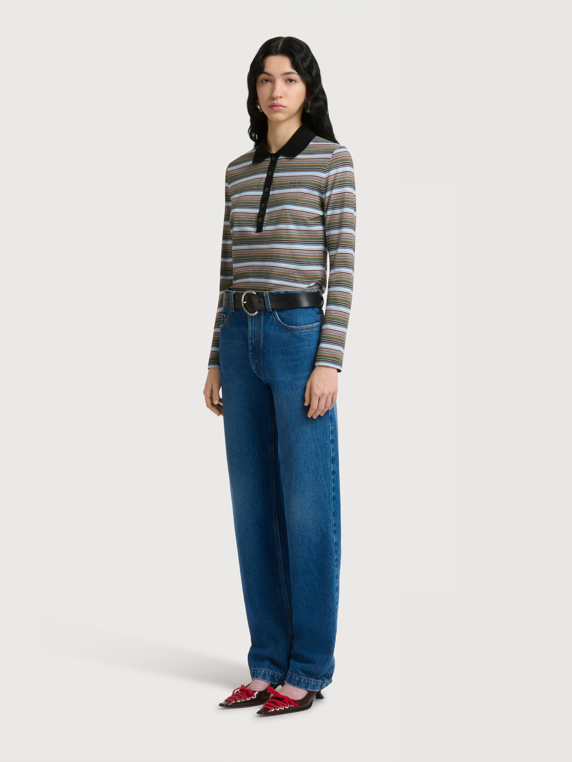 Blue denim straight-leg jeans - Pants - Image 3