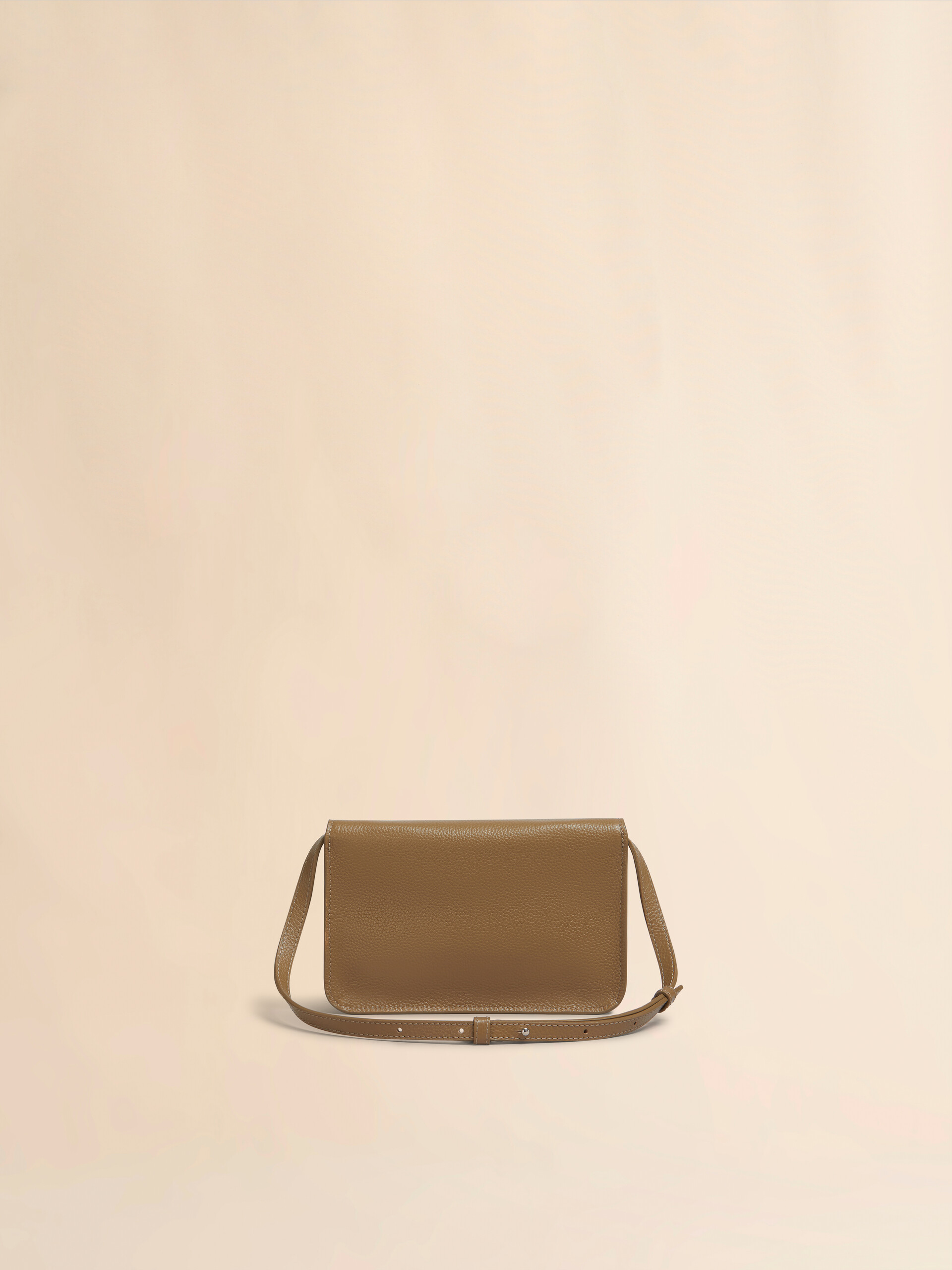 Brown leather shoulder bag with Marni mending | Marni