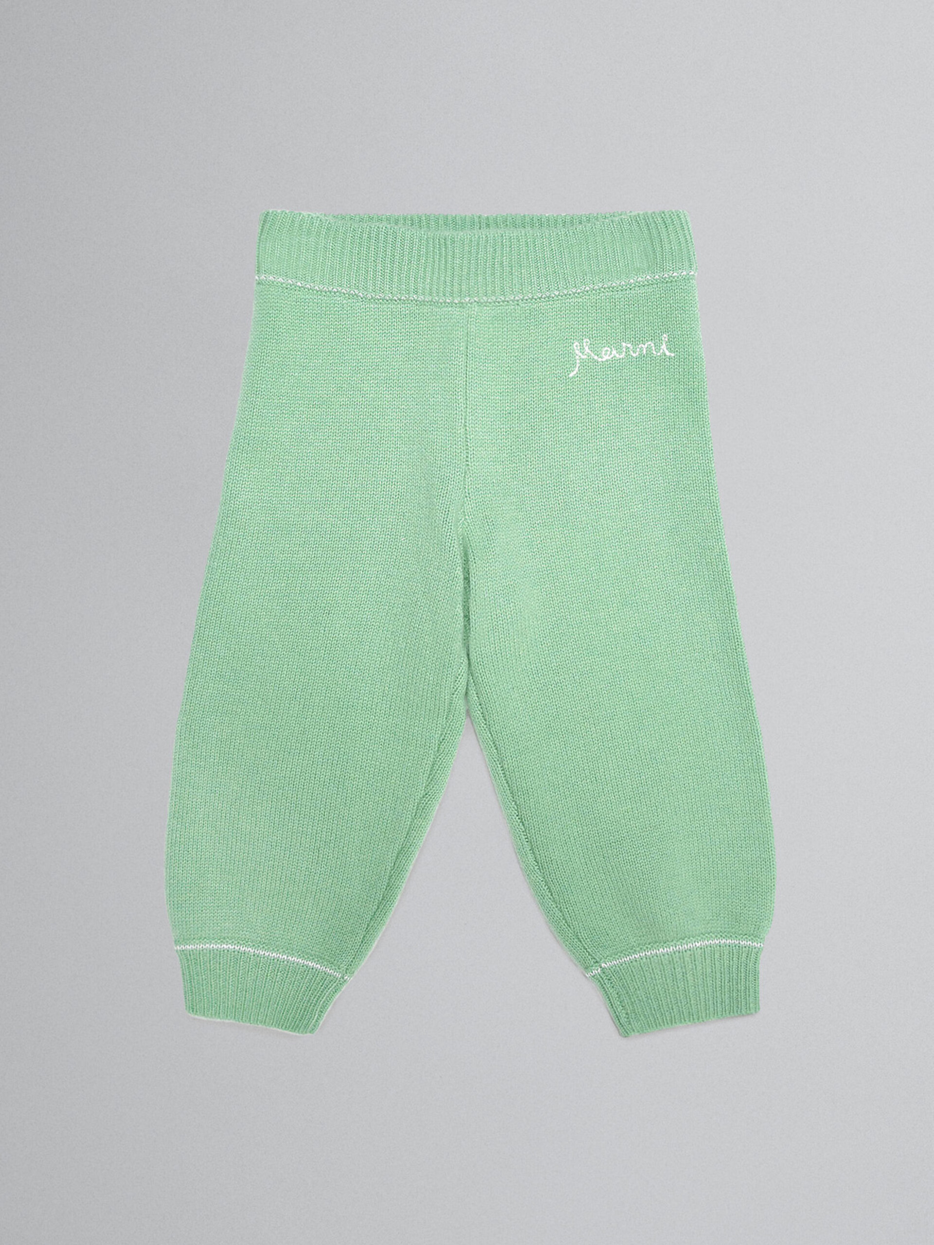 Green cashmere blend pants - Pants - Image 1