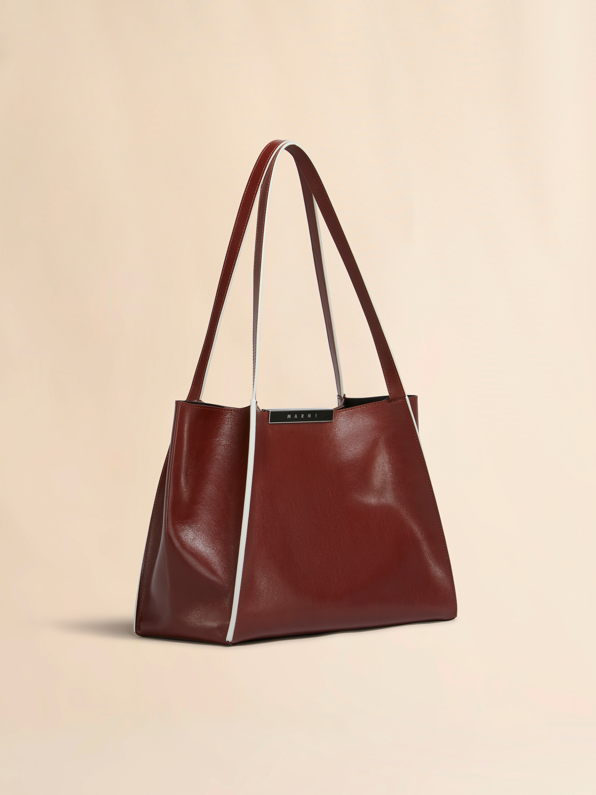 Black leather Cresta E/W small tote bag - Shopping Bags - Image 6