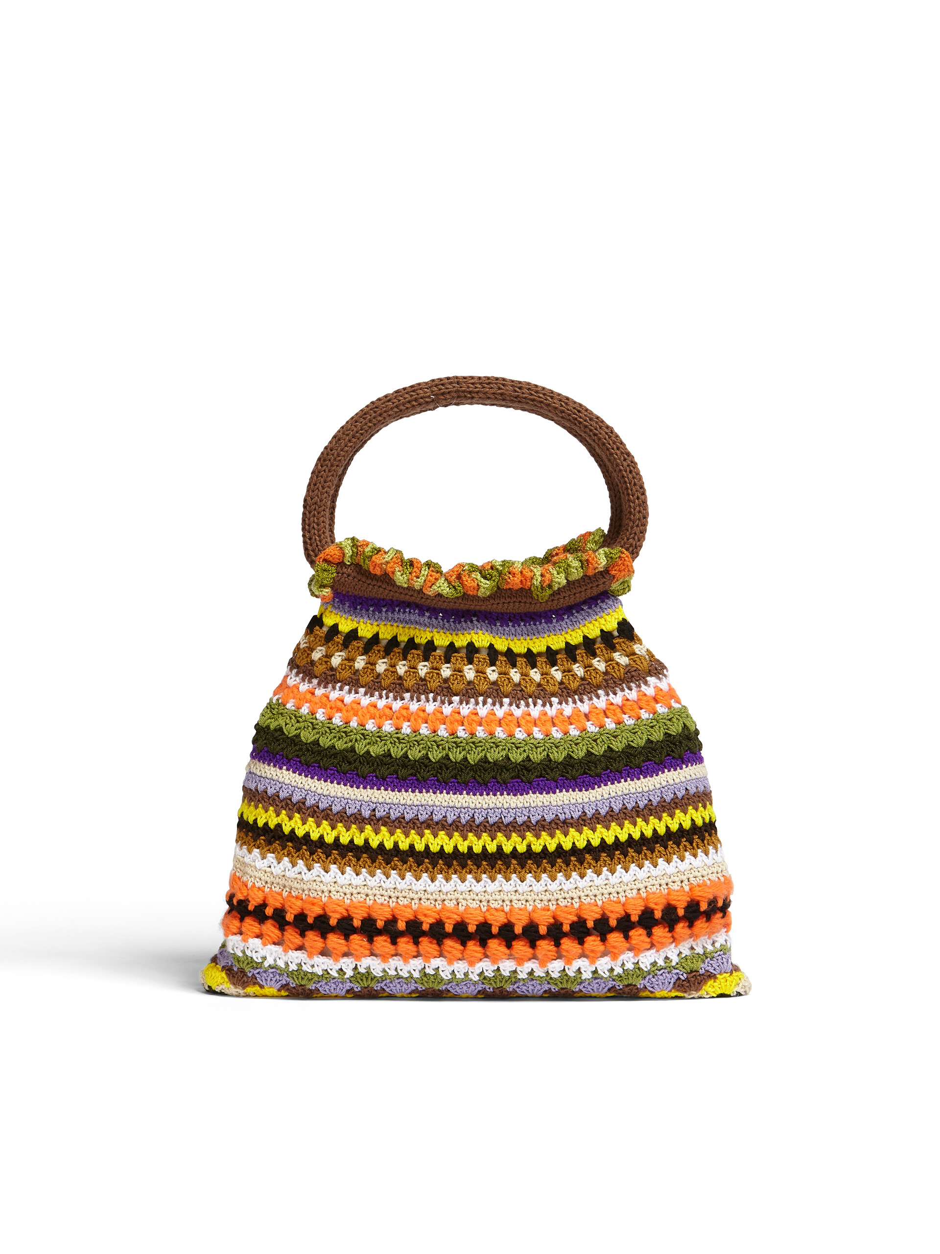 MARNI MARKET GRANNY bag in brown crochet - Bags - Image 3