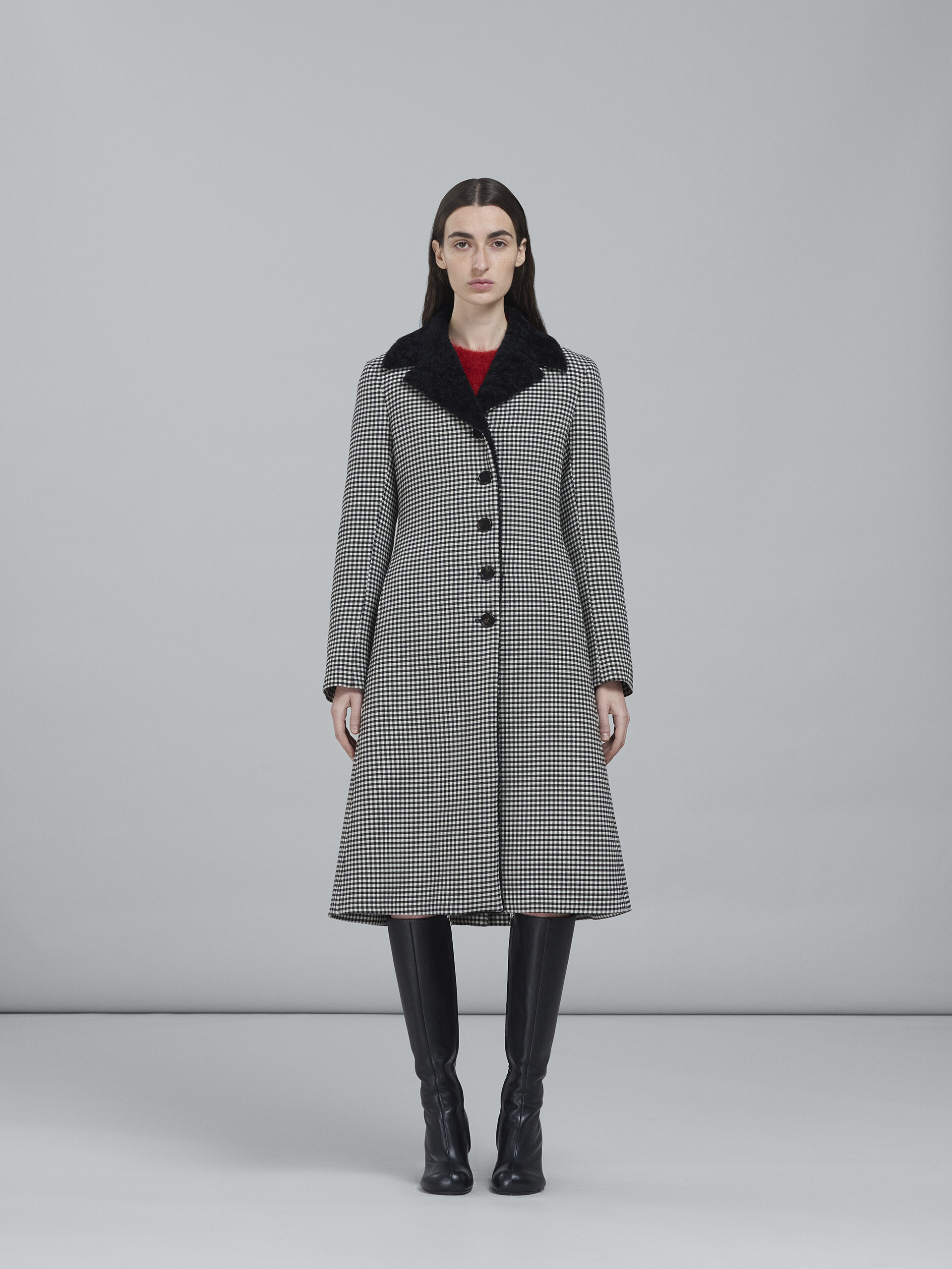 Reversible houndstooth wool coat - Coat - Image 2