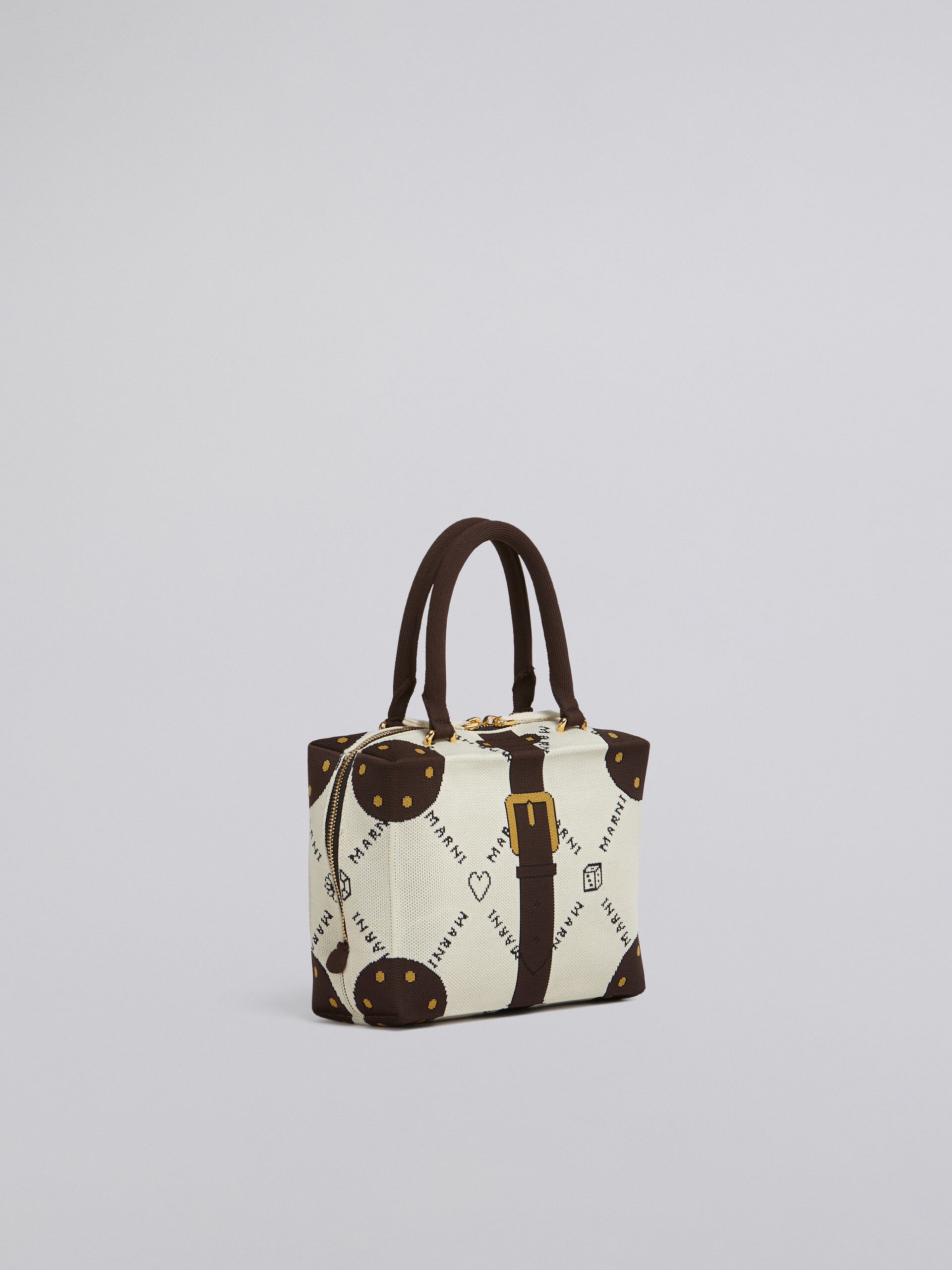 CUBIC bag in white Marnigram trompe-l'œil jacquard - Handbags - Image 6