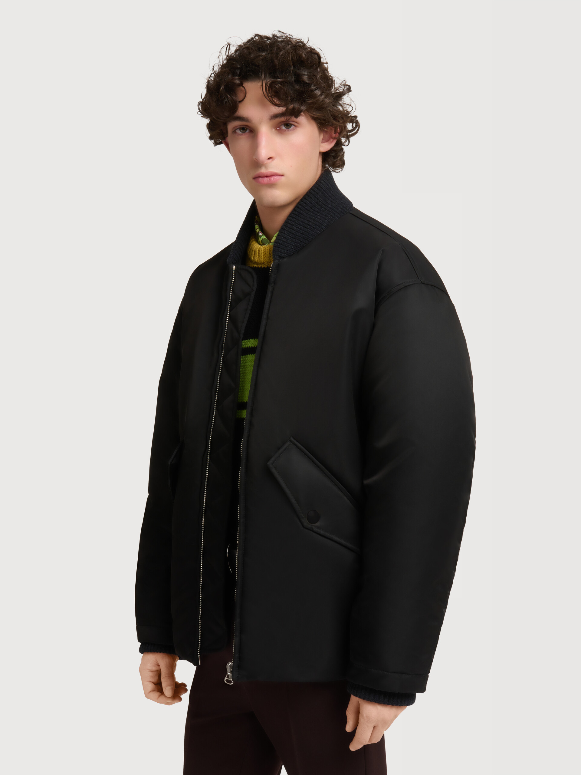 Black nylon bomber jacket - Jackets - Image 3
