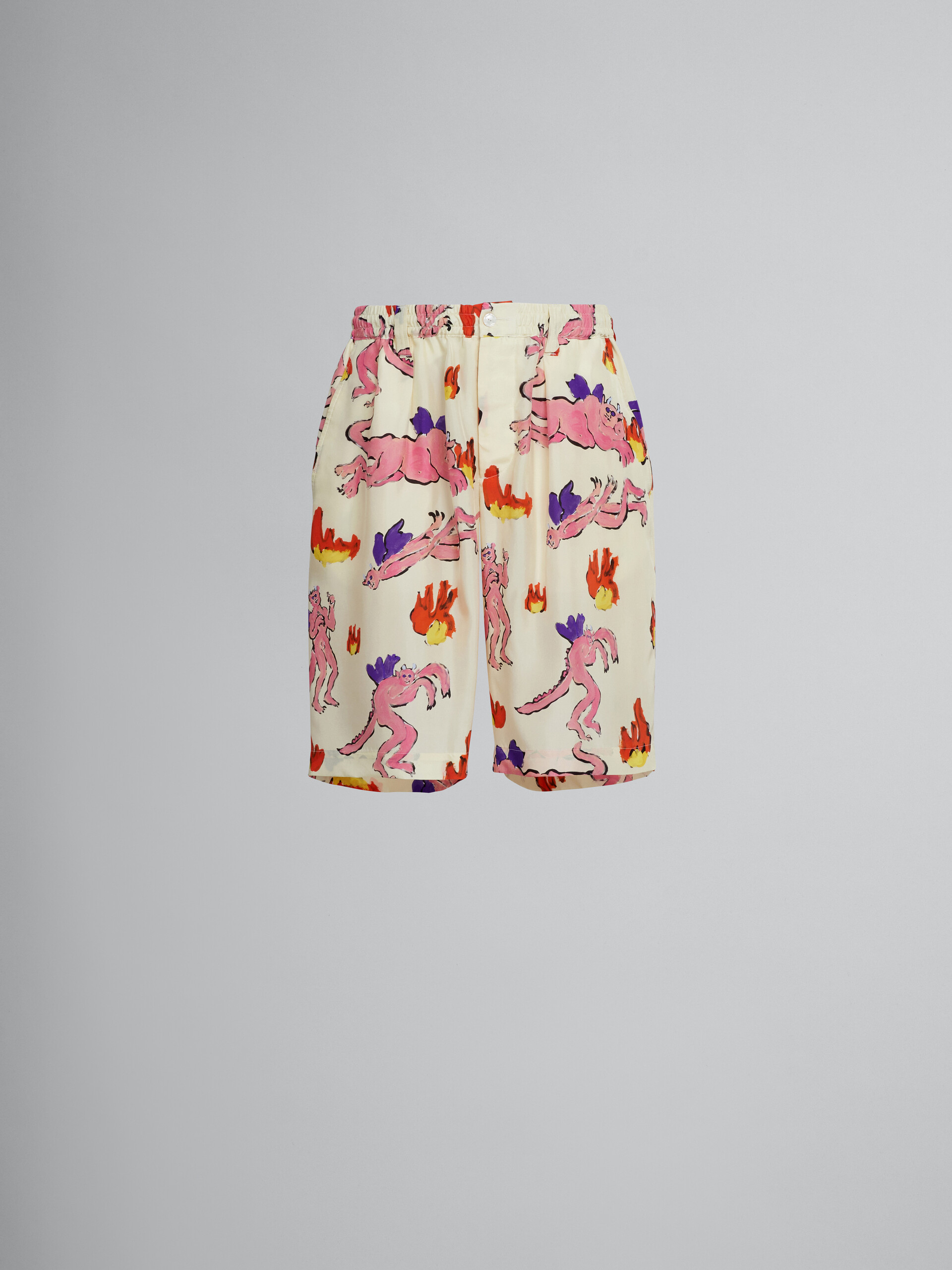 Printed silk shorts - Pants - Image 1