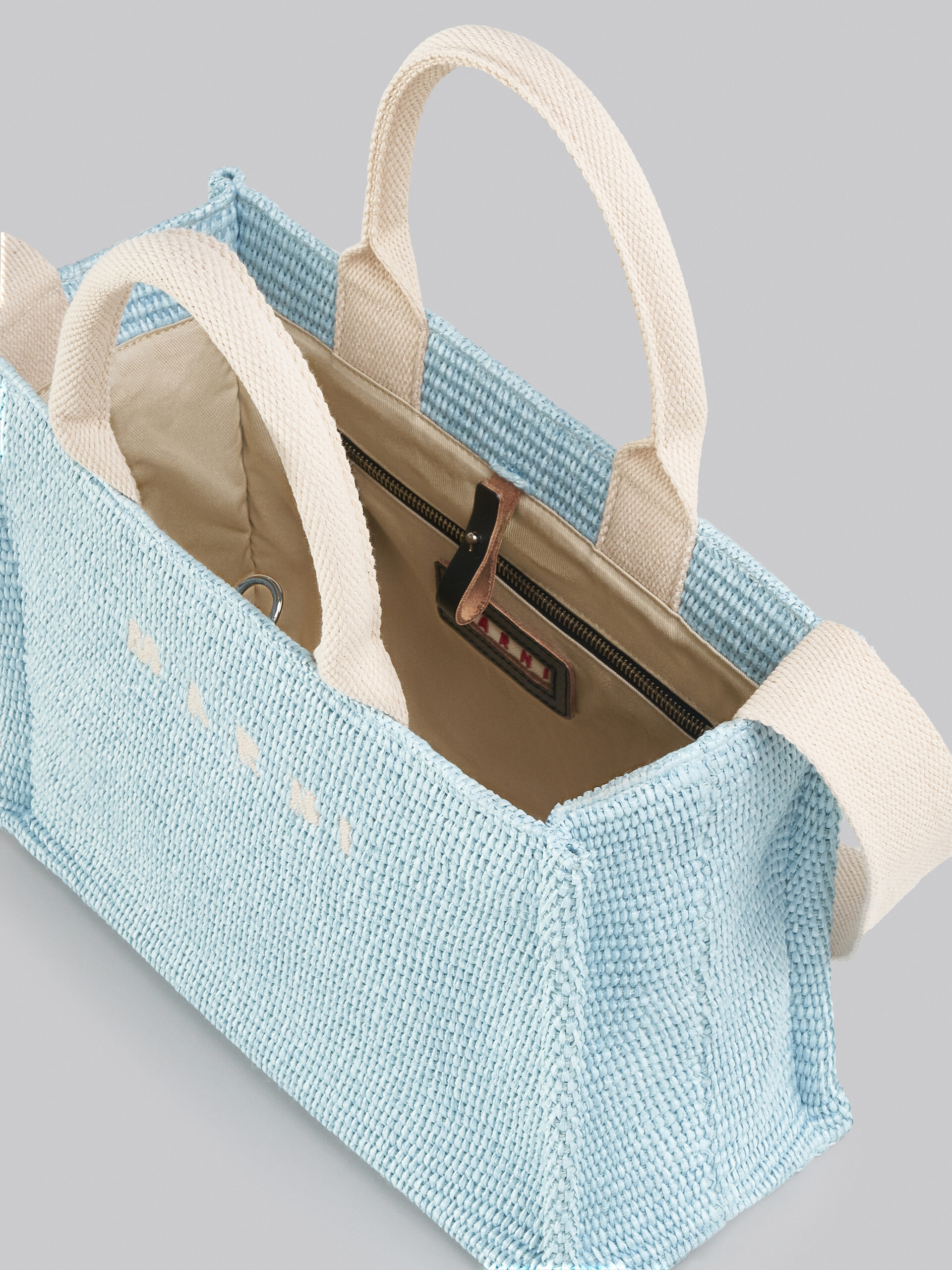 Light blue raffia Small Tote Bag - Shopping Bags - Image 4