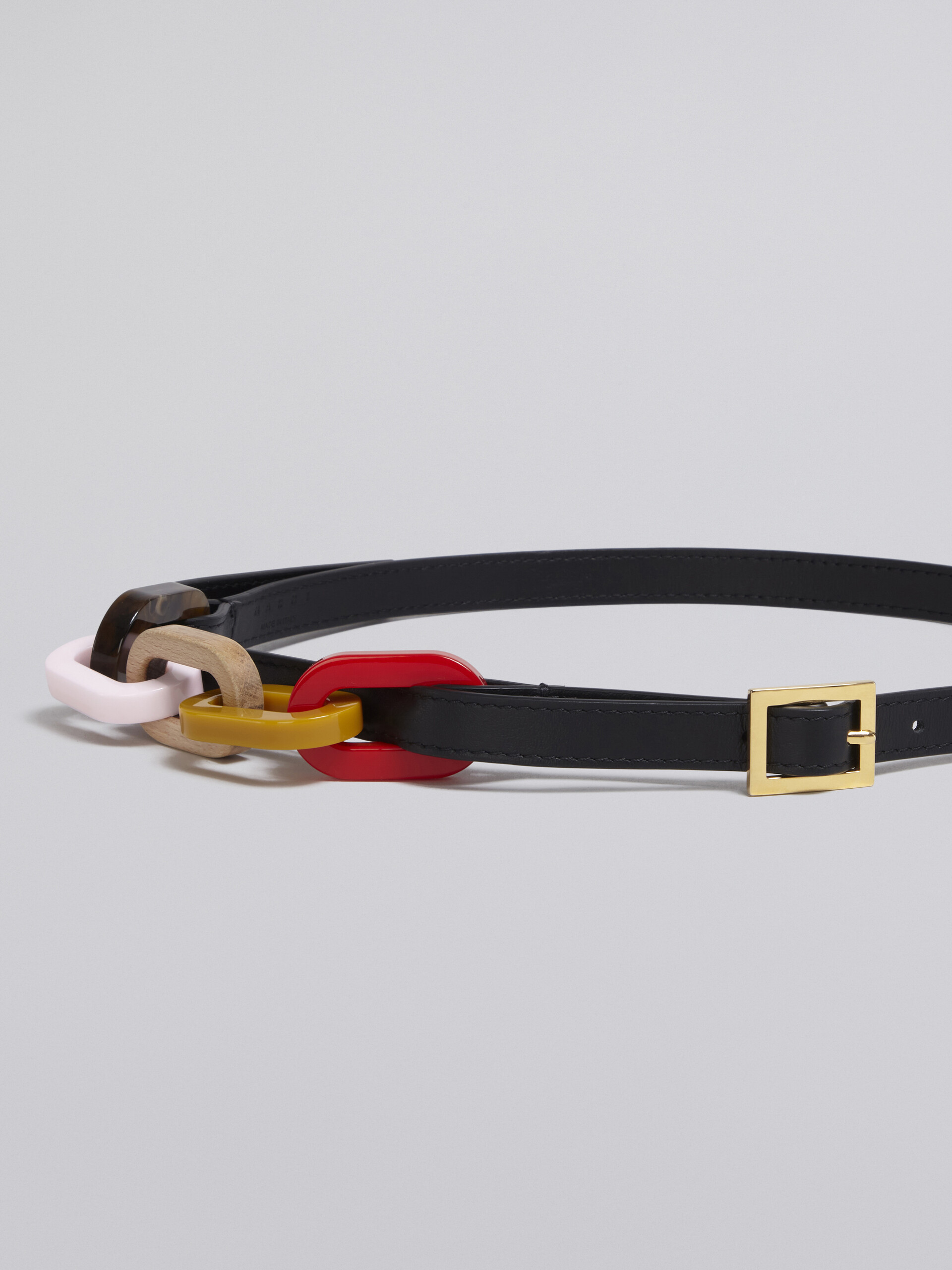 Cintura in vitello con catena in resina colorata - Cintura - Image 3