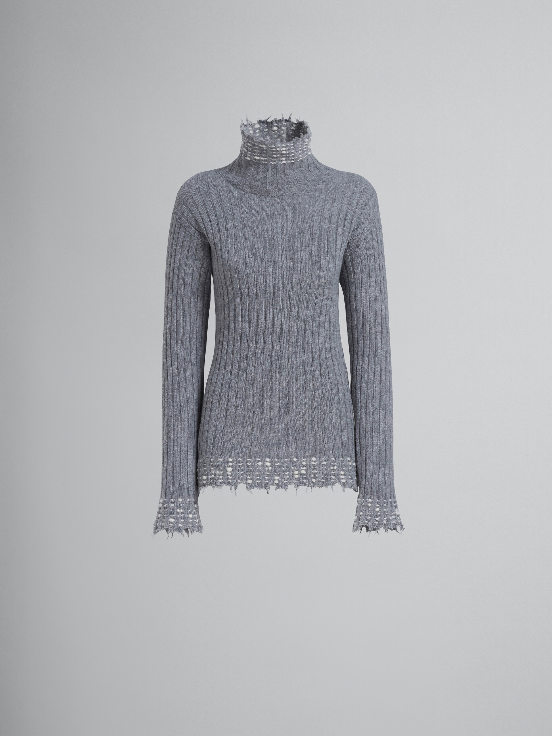 Grey knitted turtleneck - Pullovers - Image 1