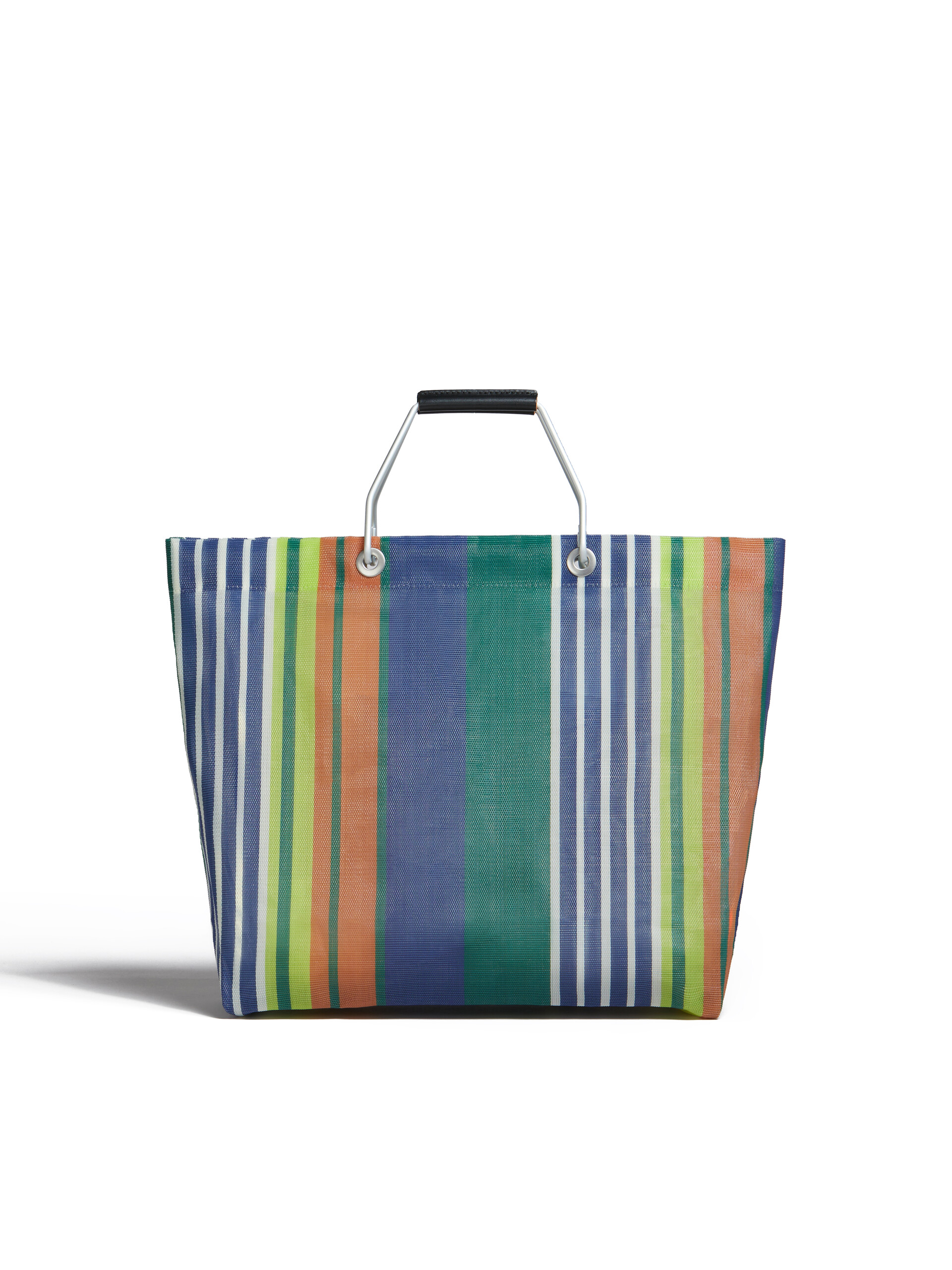 Light blue multicolour MARNI MARKET STRIPE bag - Shopping Bags - Image 3