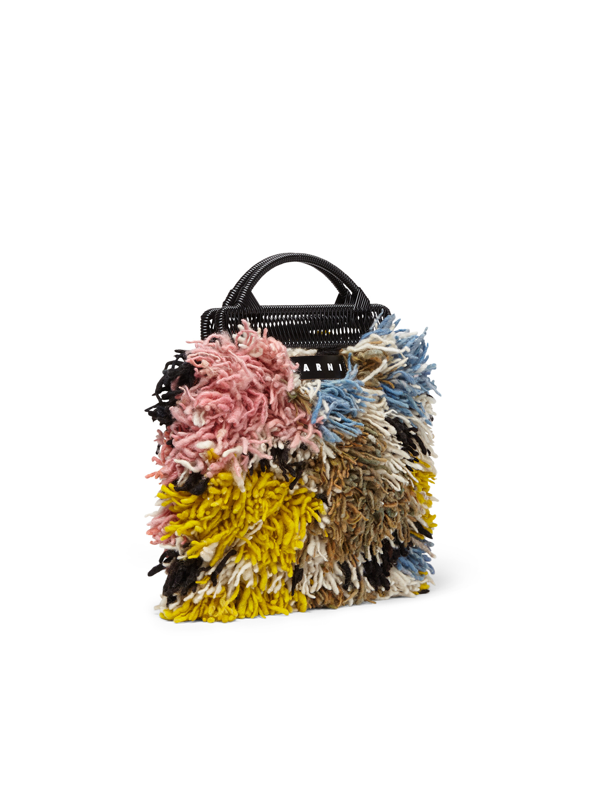 MARNI MARKET multicoloured frame bag in yellow pink and pale blue long wool - Furniture - Image 2