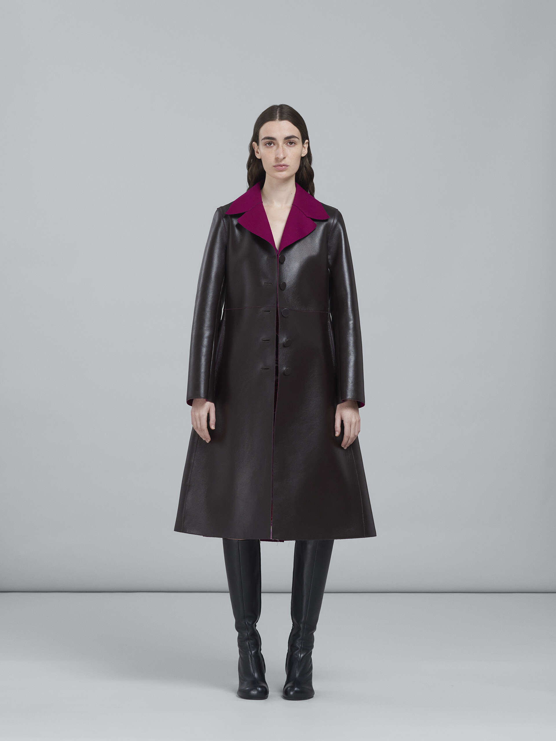 Leather coat - Coat - Image 2