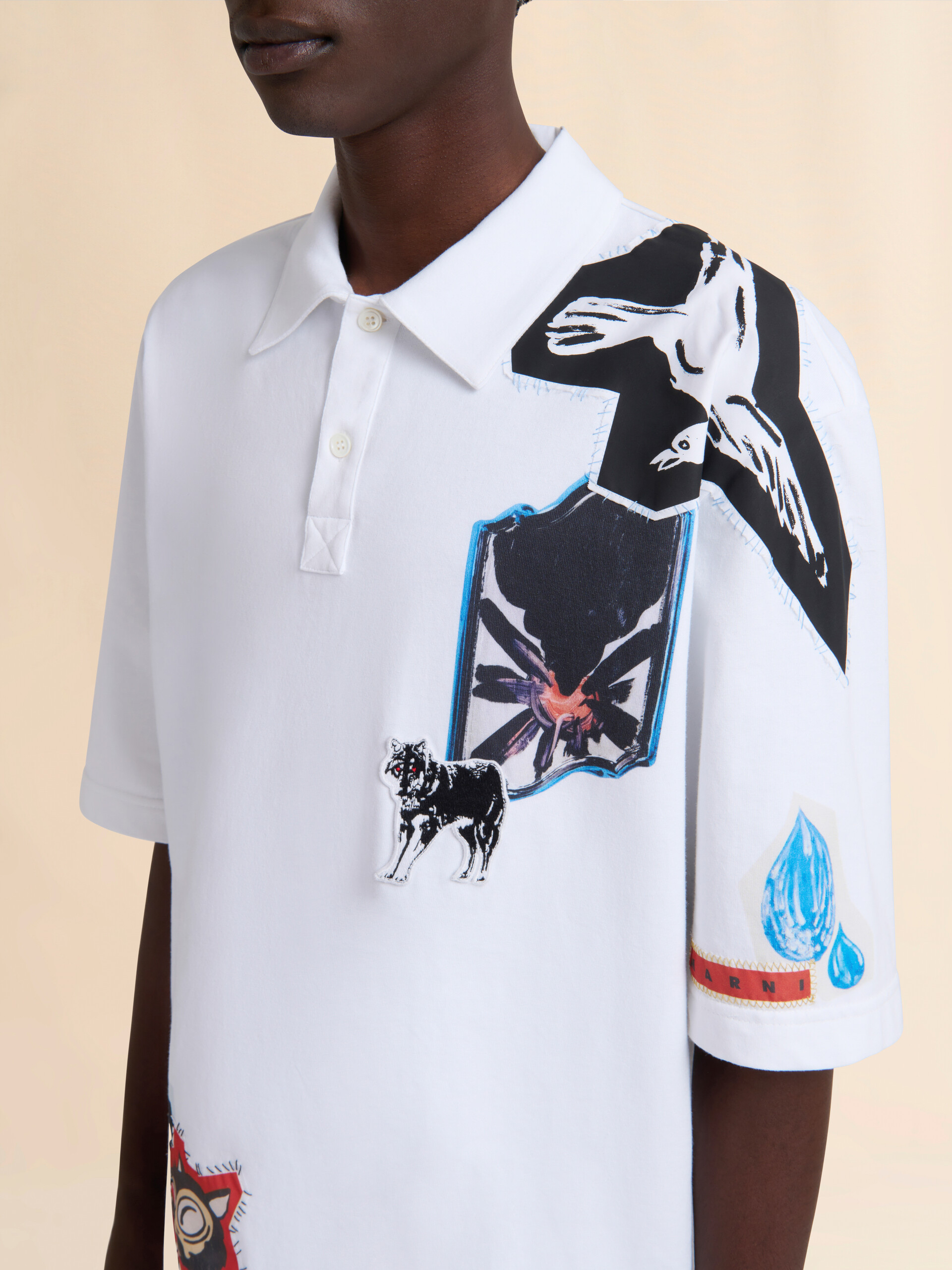 White jersey polo shirt - Shirts - Image 4