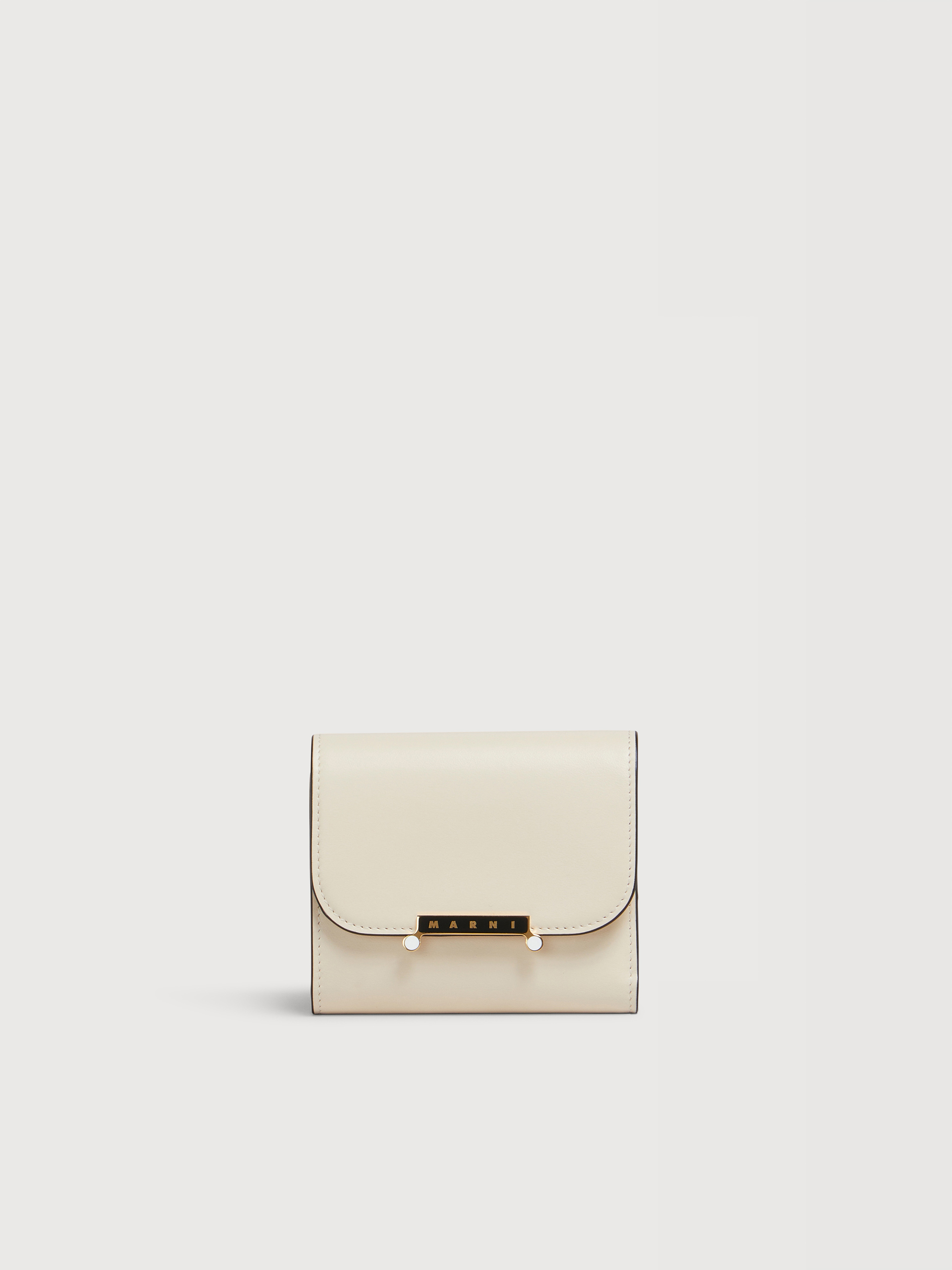 クリーム レザー製 Envelope 三つ折りウォレット | Marni