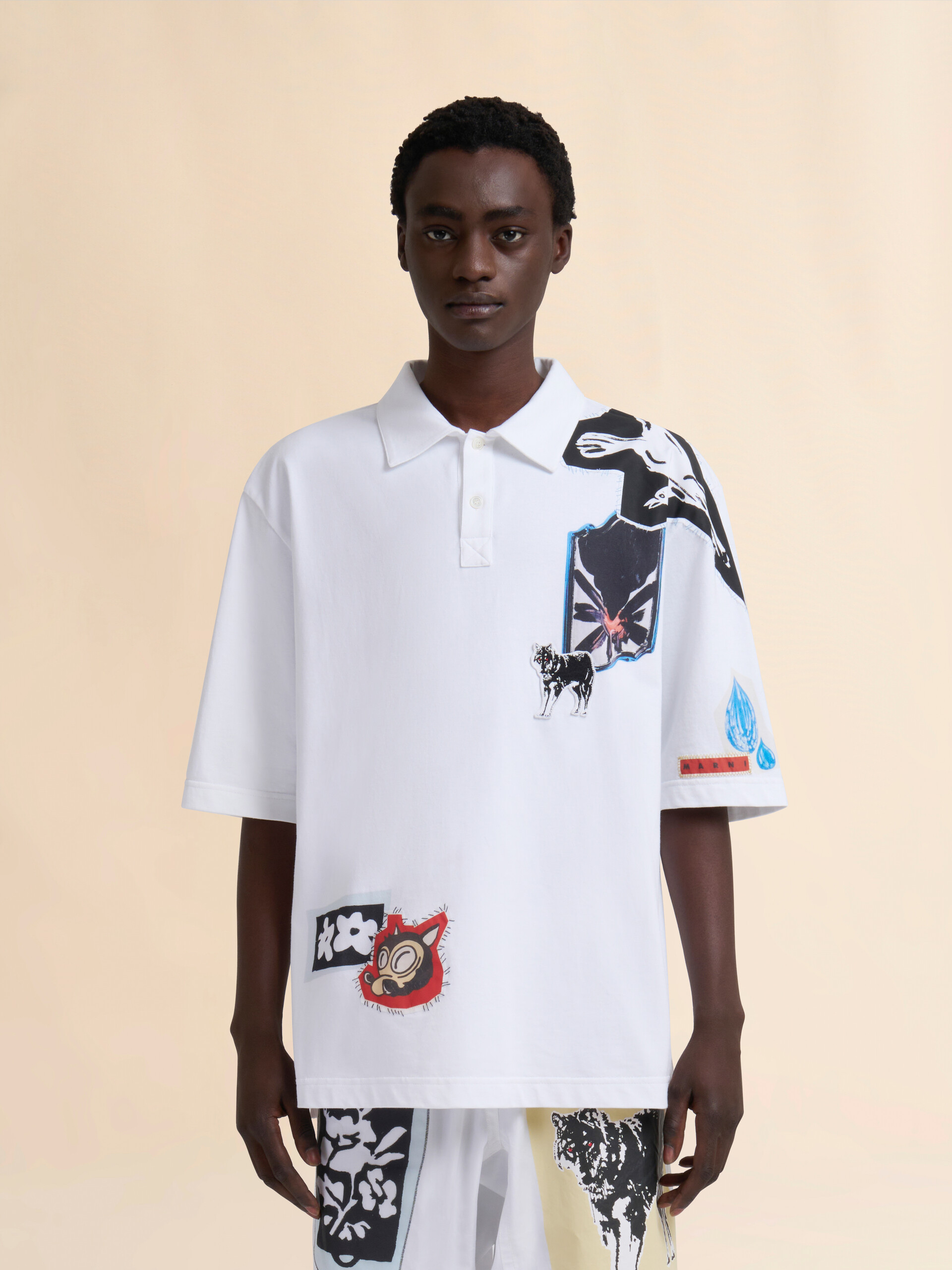 White jersey polo shirt - Shirts - Image 2
