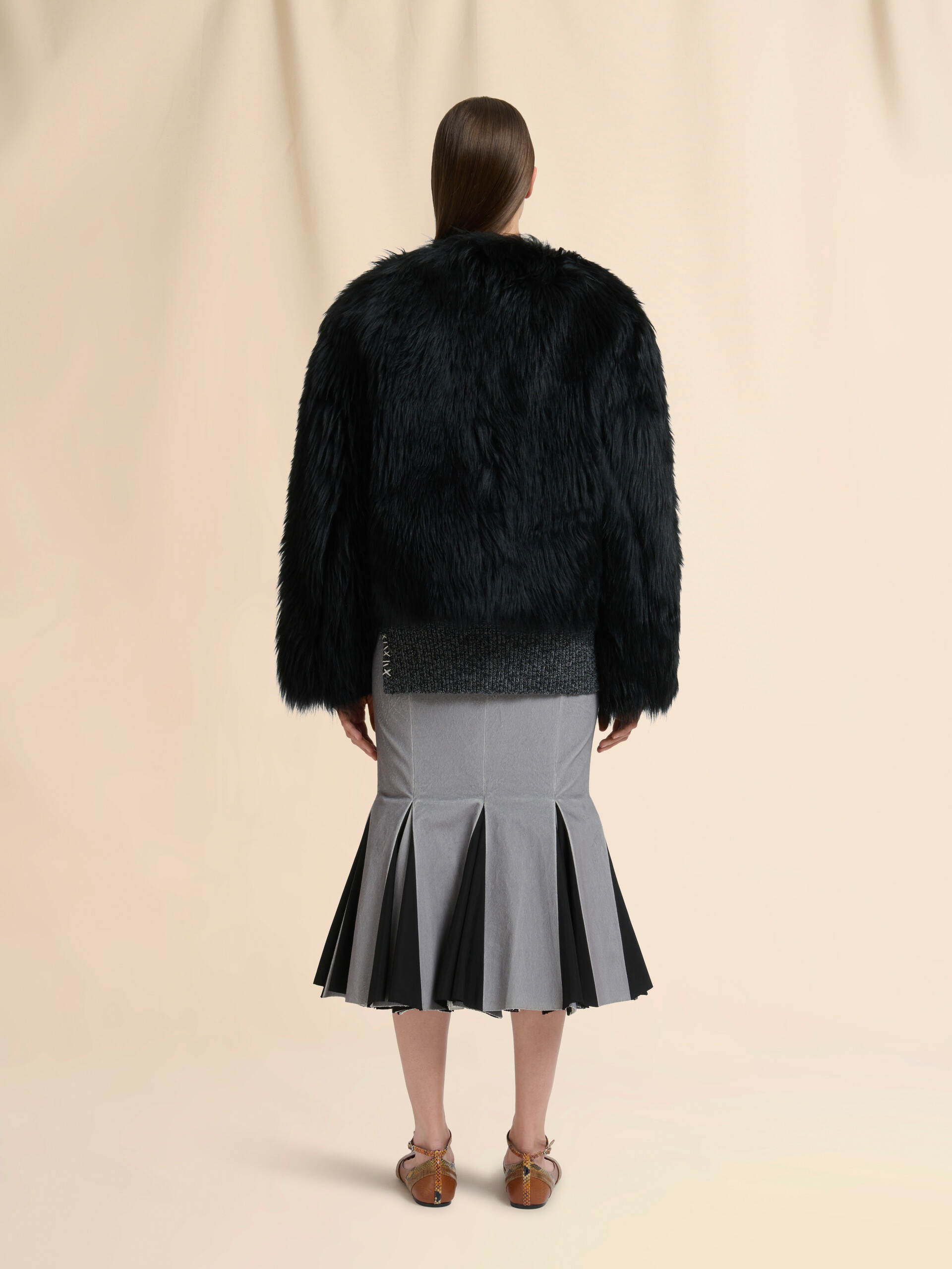 Black shearling jacket - Jackets - Image 3