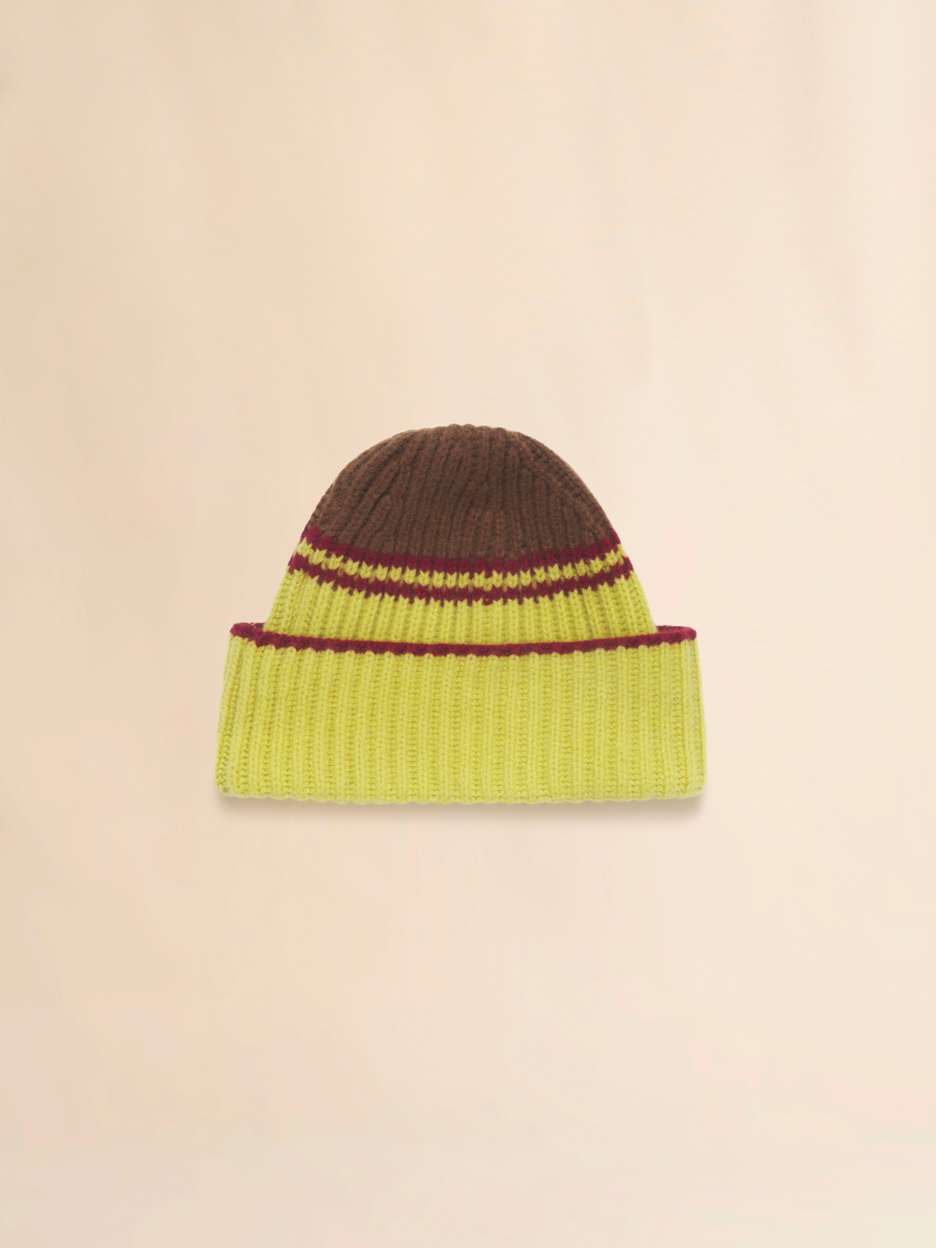 Light blue wool-cashmere fisherman's rib beanie - Hats - Image 3