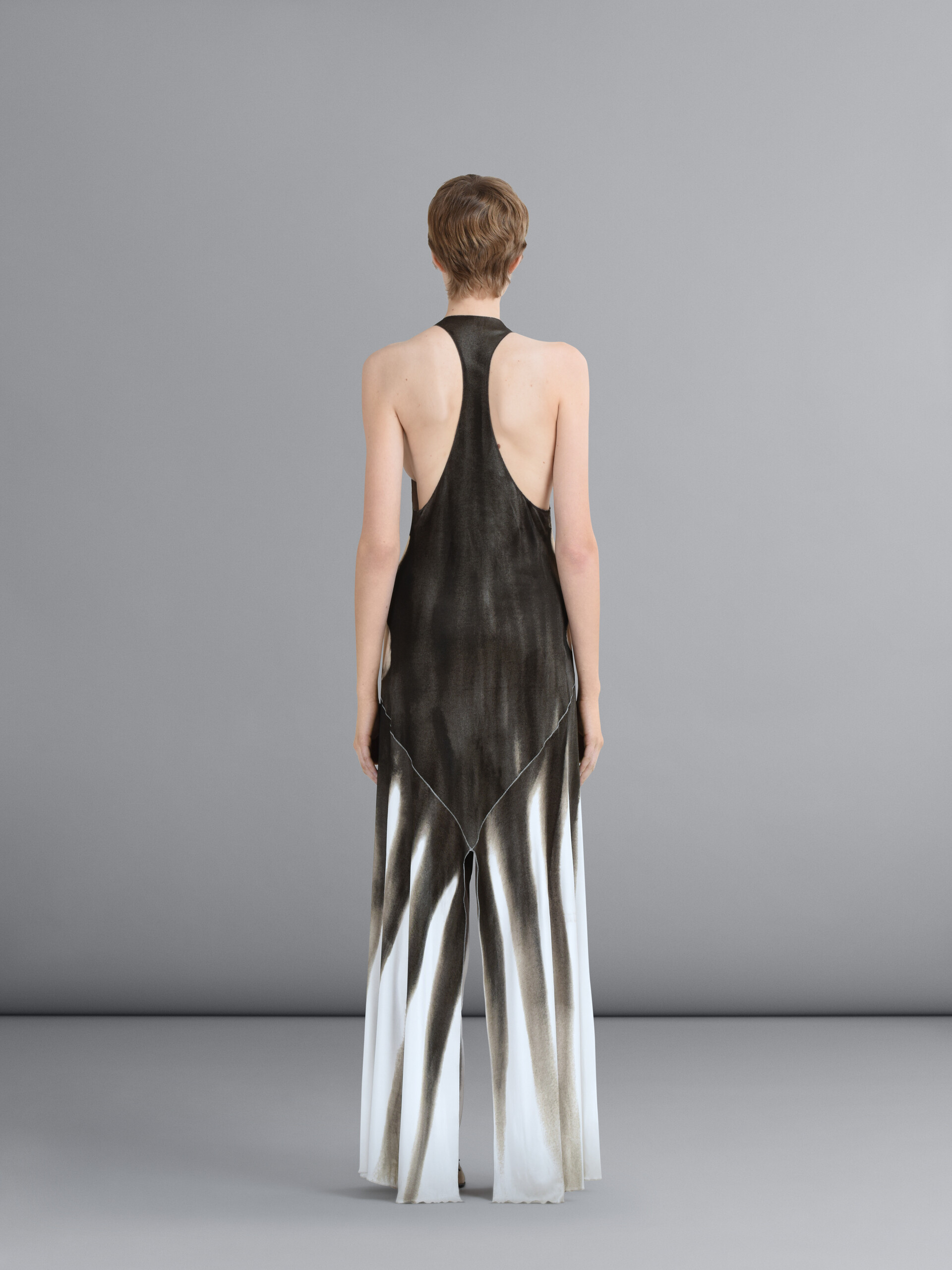 Langes Kleid aus Viskose-Jersey mit Dripping Daisy-Print - Kleider - Image 3