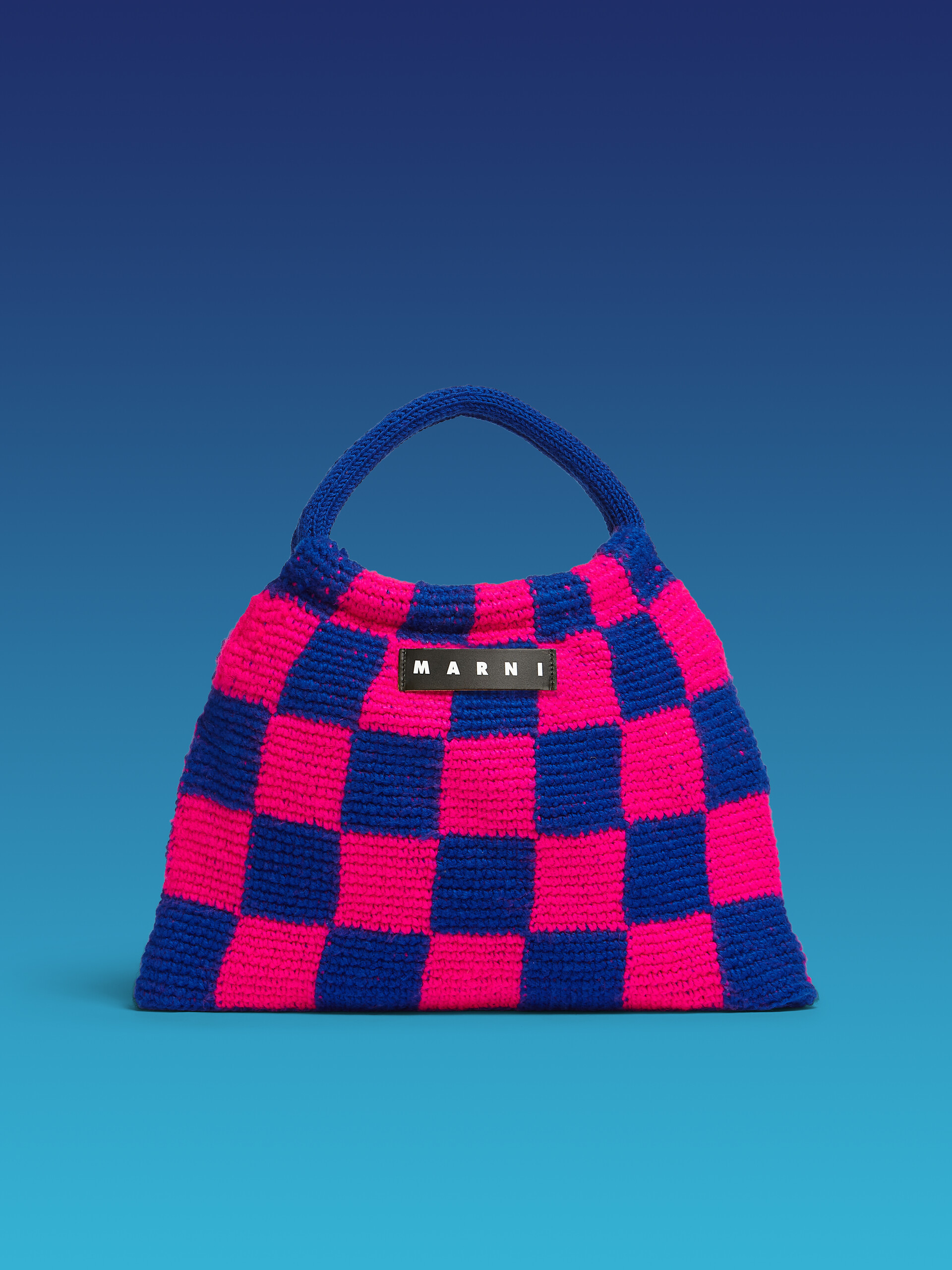 MARNI MARKET bag in pink and blue crochet - Bags - Image 1
