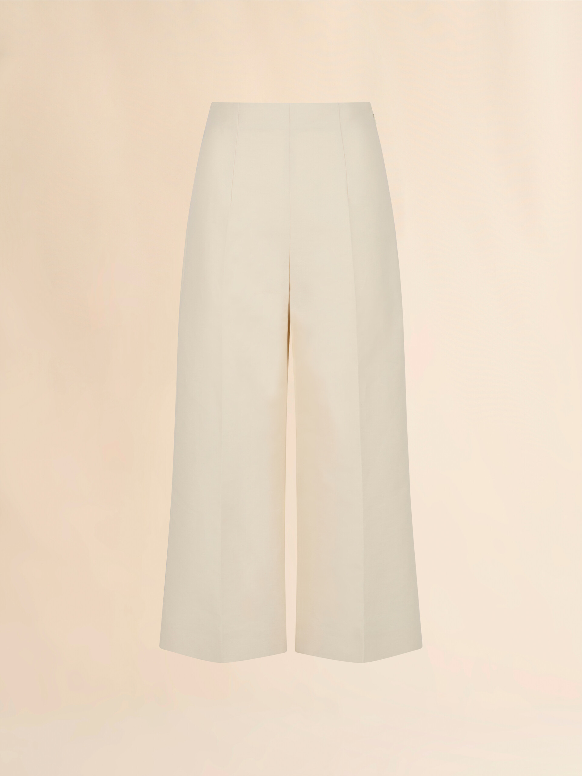 Cream cotton cady cropped trousers - Pants - Image 1