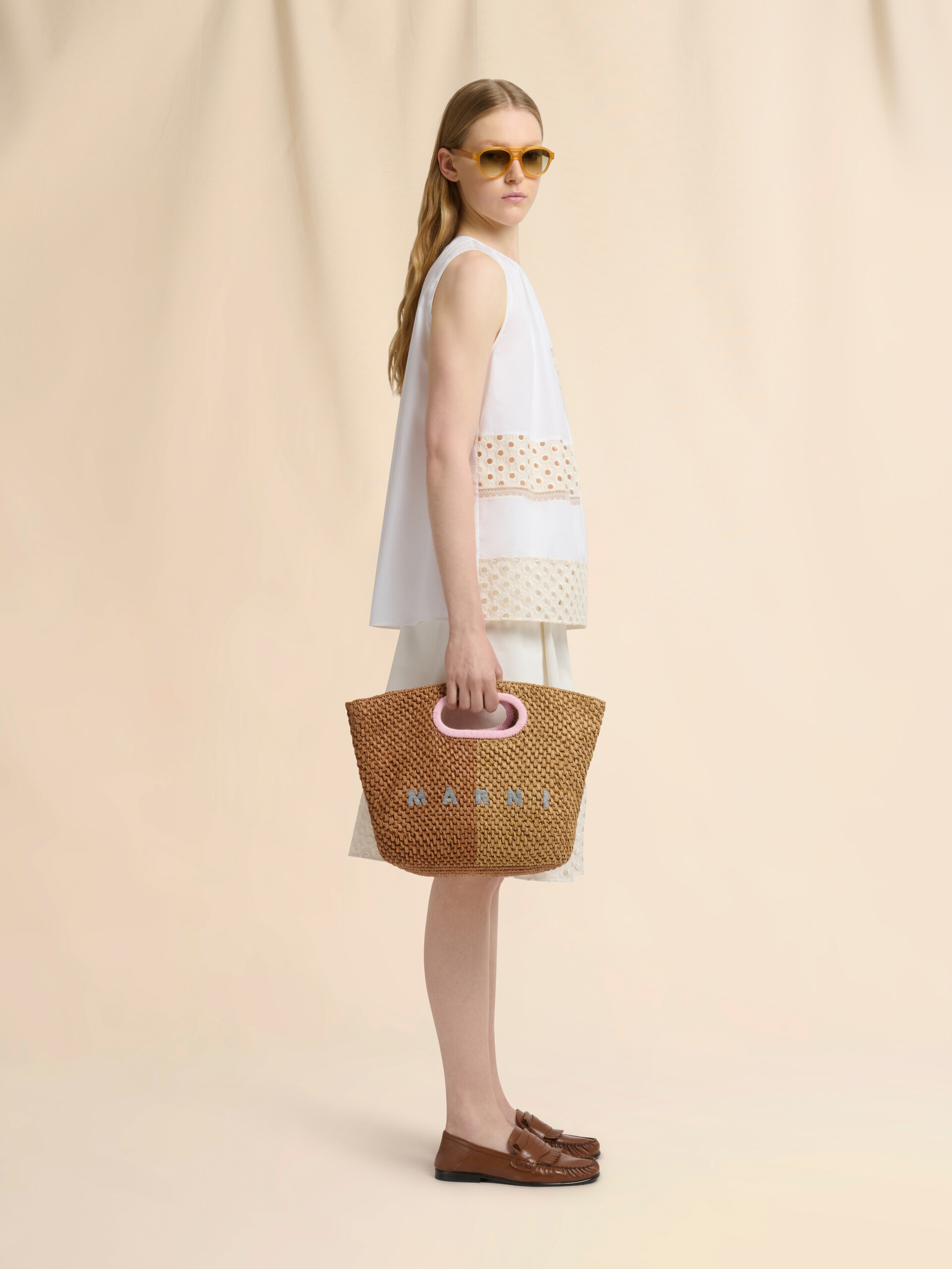 Yellow and brown paper raffia Seaside clutch - Handbags - Image 2