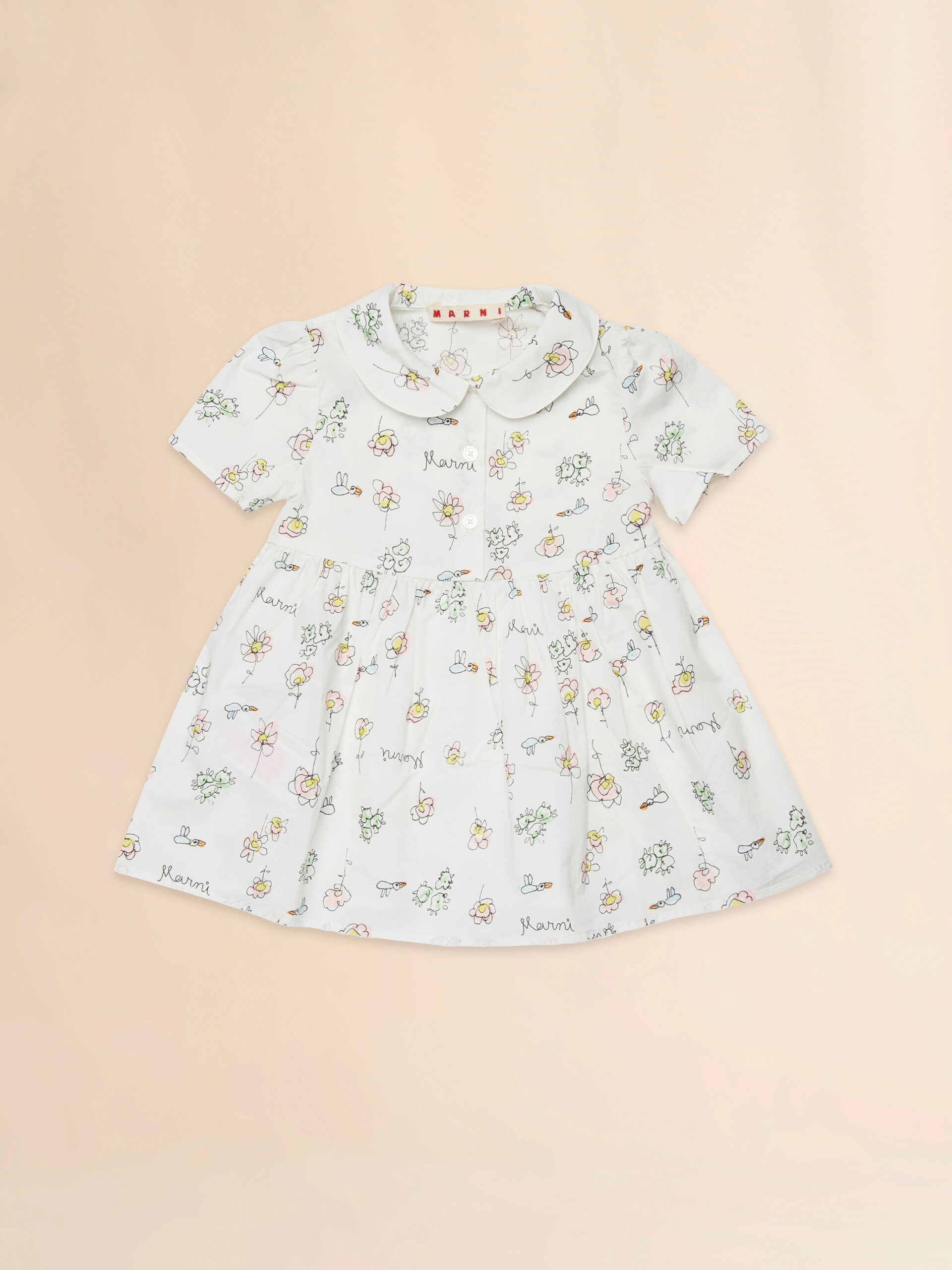 White cotton dress with Camilla print - Dresses - Image 1