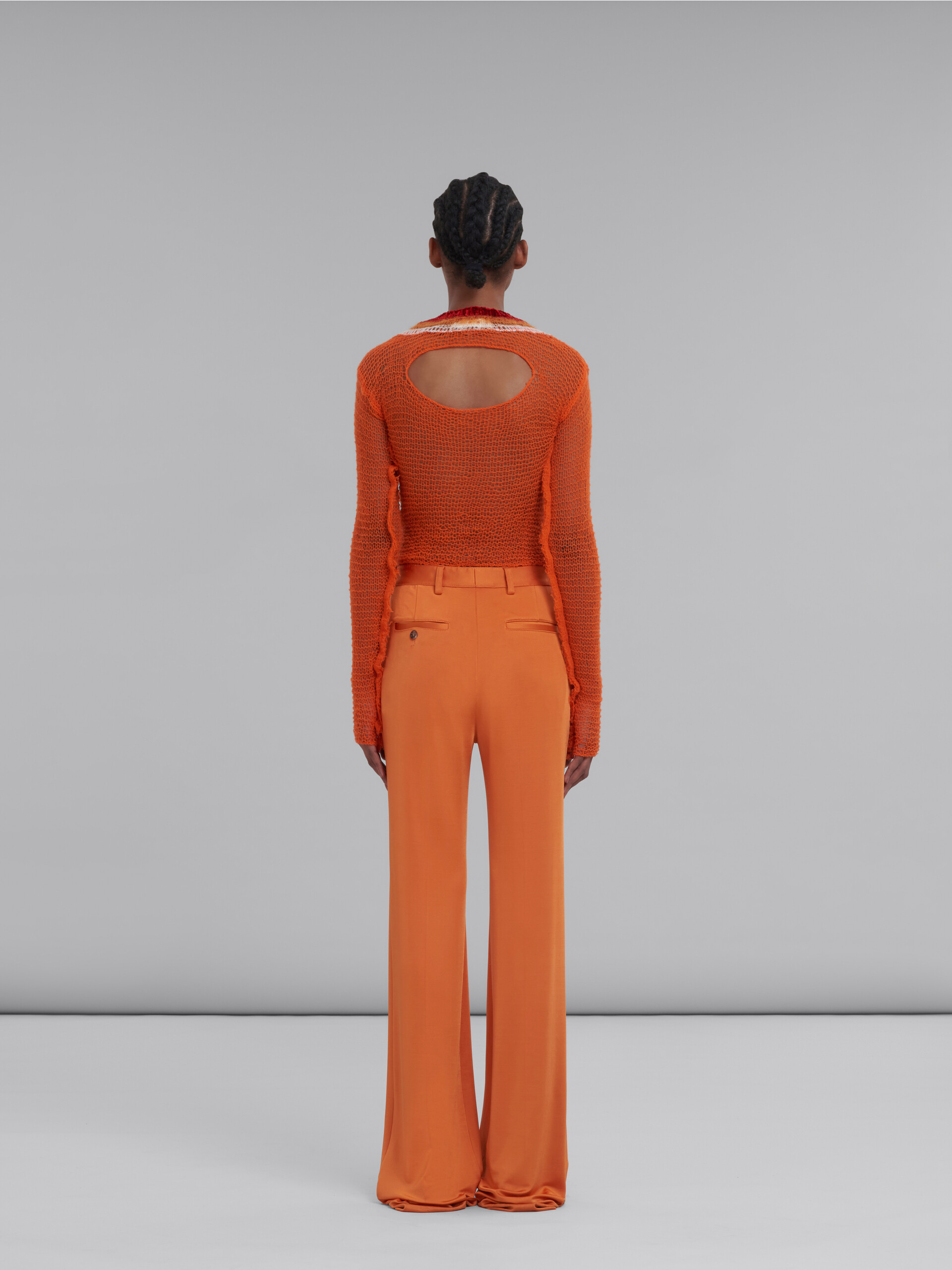 Orange stretch jersey trousers - Pants - Image 3