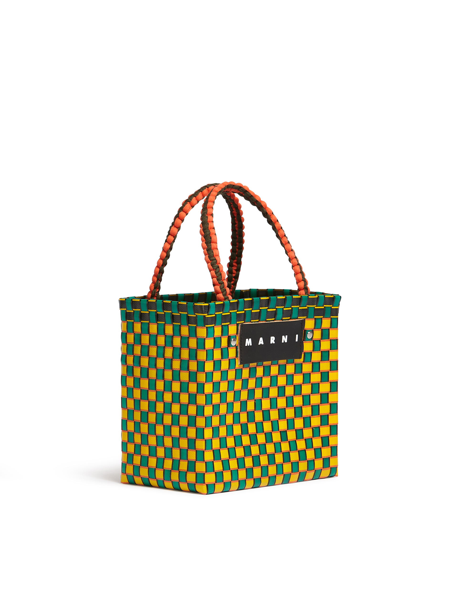 MARNI MARKET BASKET bag in yellow square woven material - Bags - Image 2