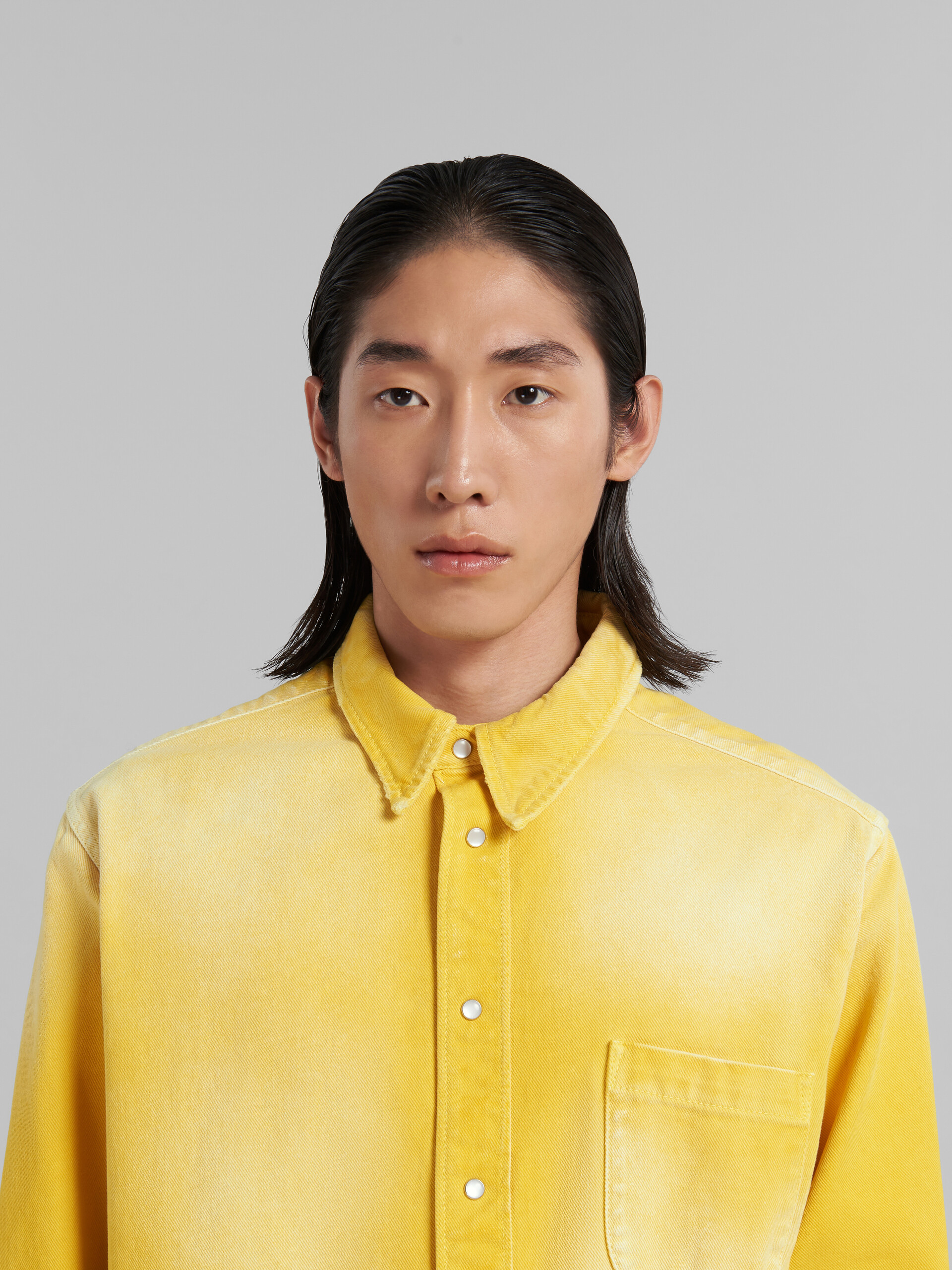 Yellow overdyed bull denim shirt - Shirts - Image 4