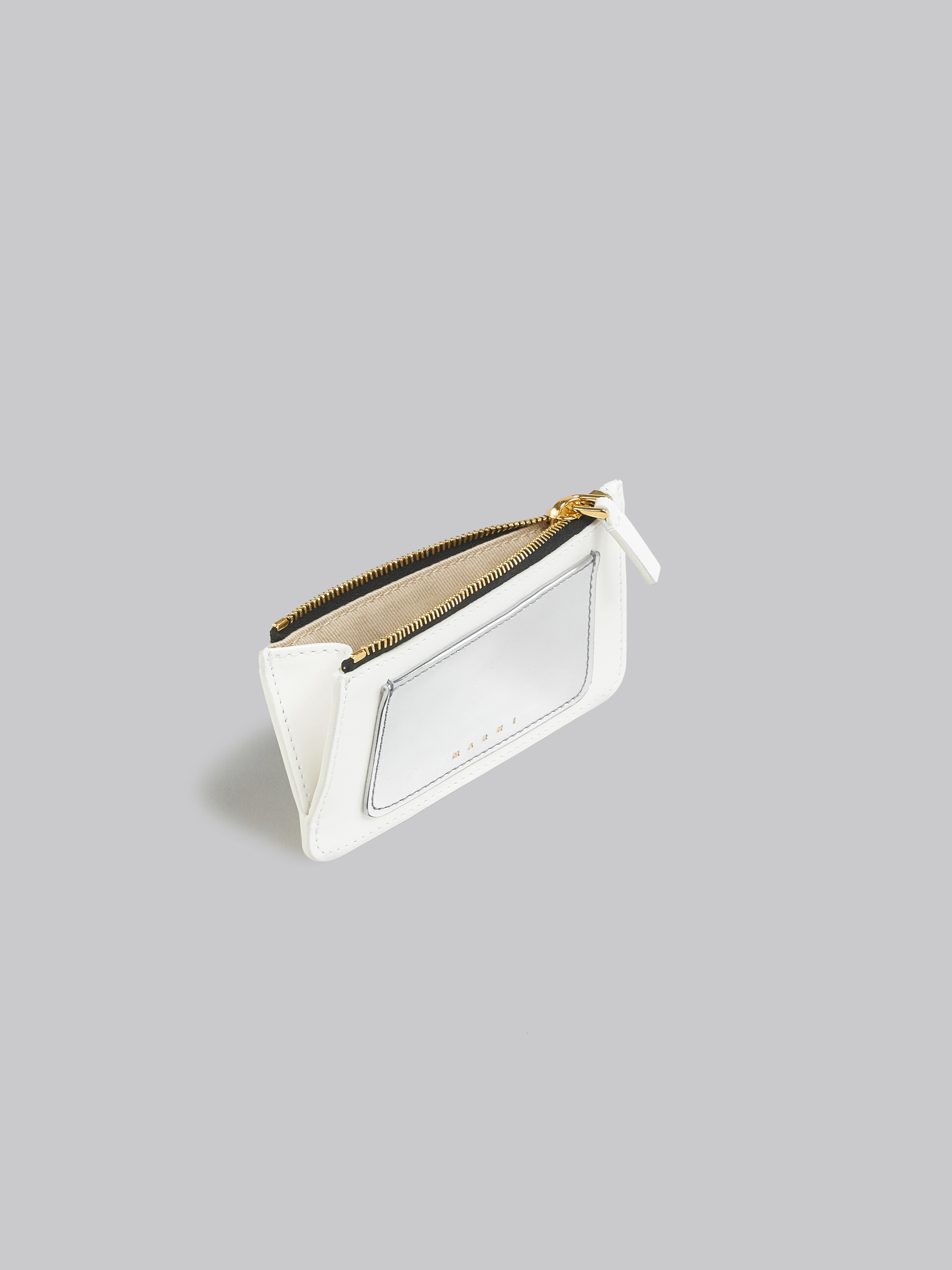 White and silver leather card holder - Wallets - Image 2