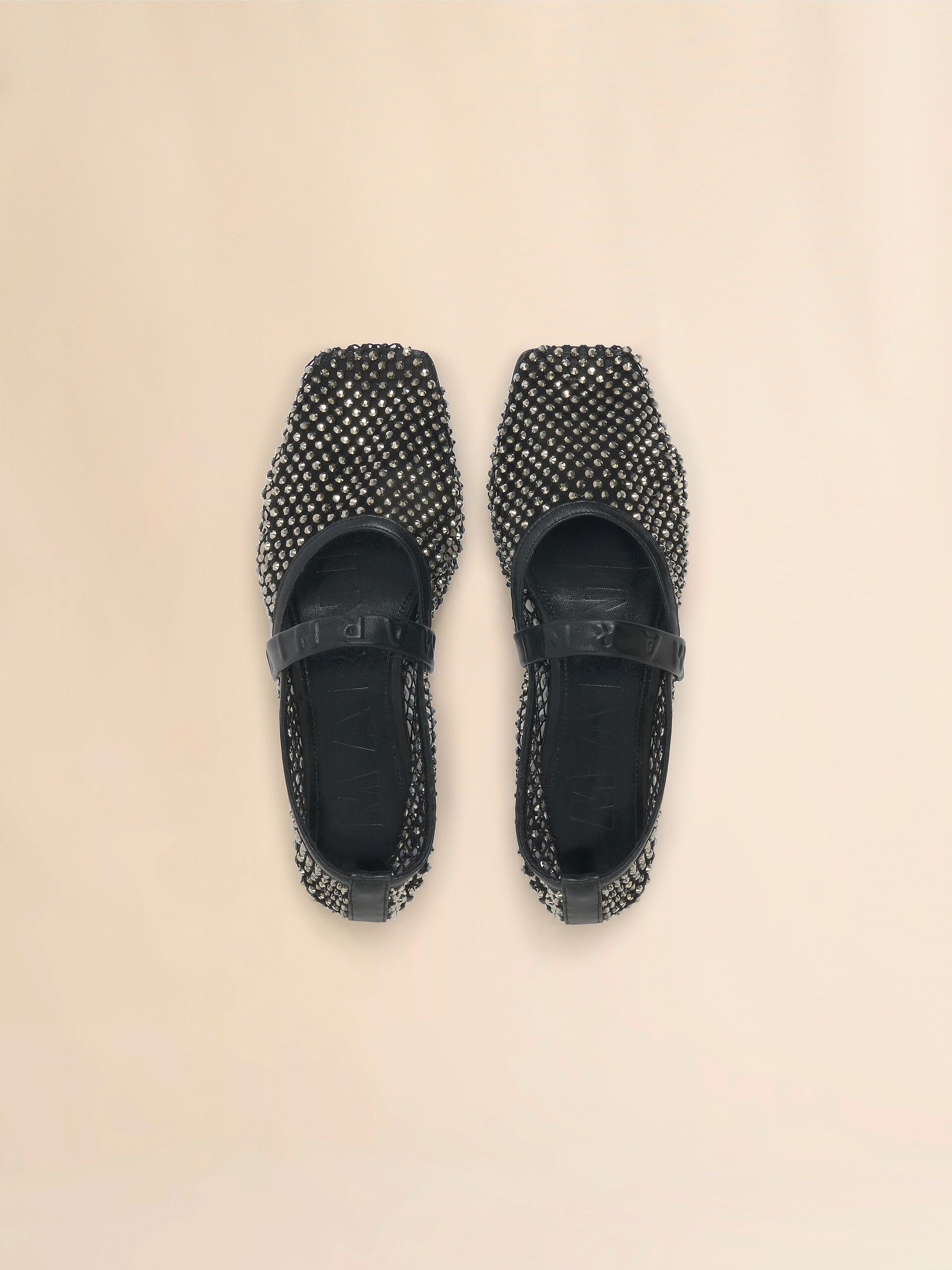Mary Jane Ballerina aus schwarzem Mesh mit Kristallen - Mokassins - Image 4