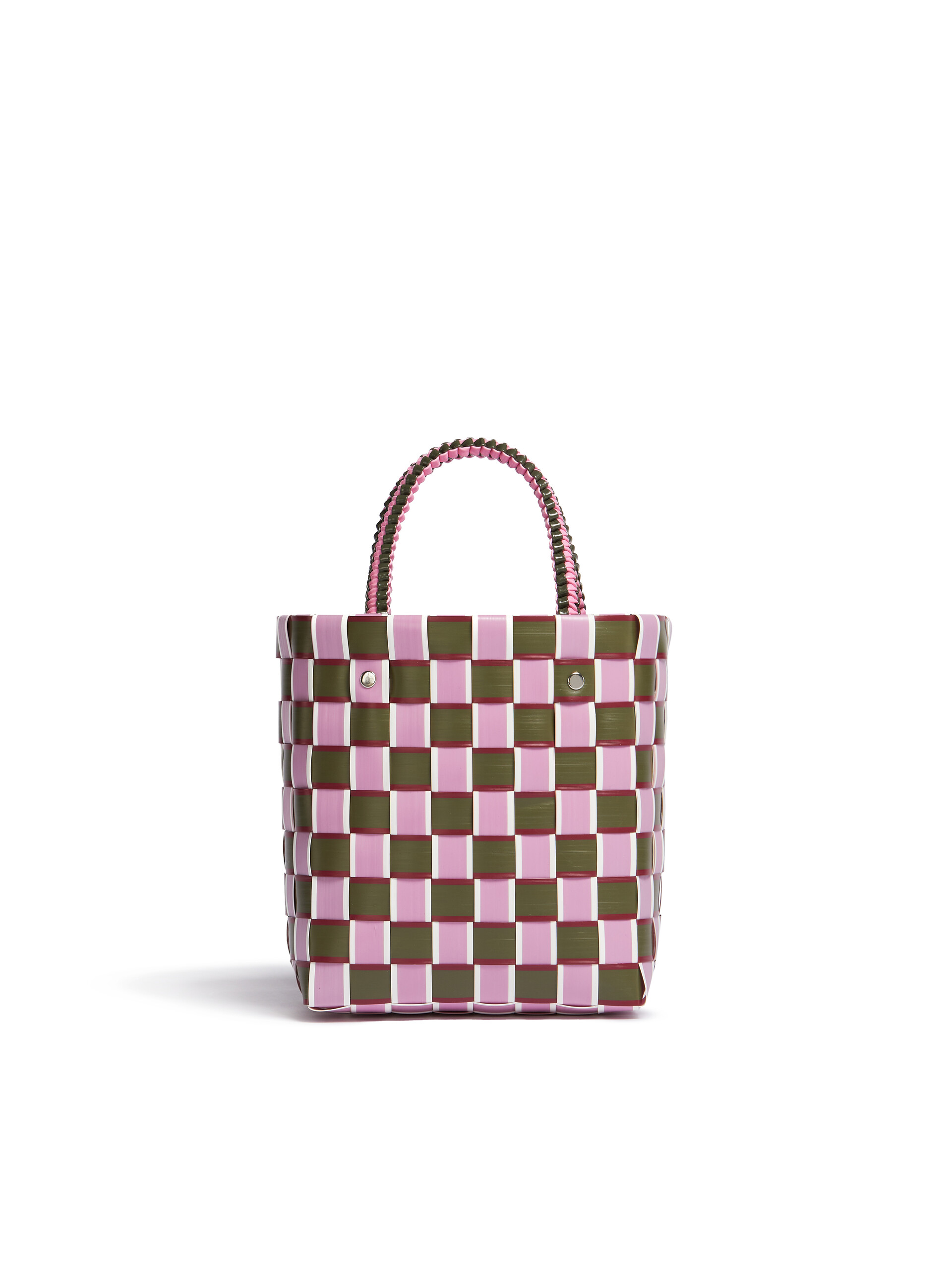 オレンジ&ブラック ウォーブン素材製 MARNI MARKET TAPE BASKETバッグ - ショッピングバッグ - Image 3