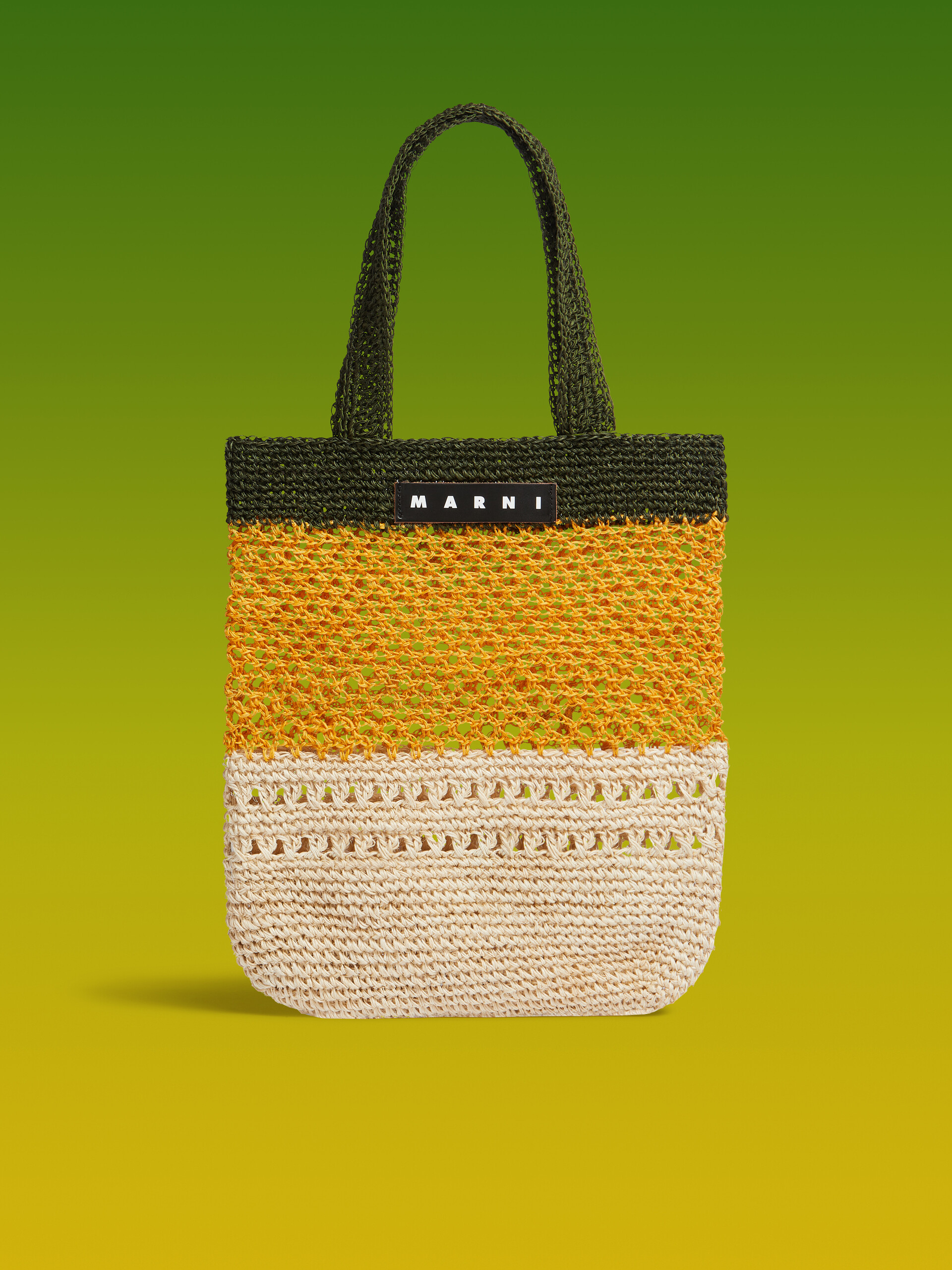 ホワイト&ブラック MARNI MARKET FIQUE ナチュラルファイバーショッパー - ショッピングバッグ - Image 1