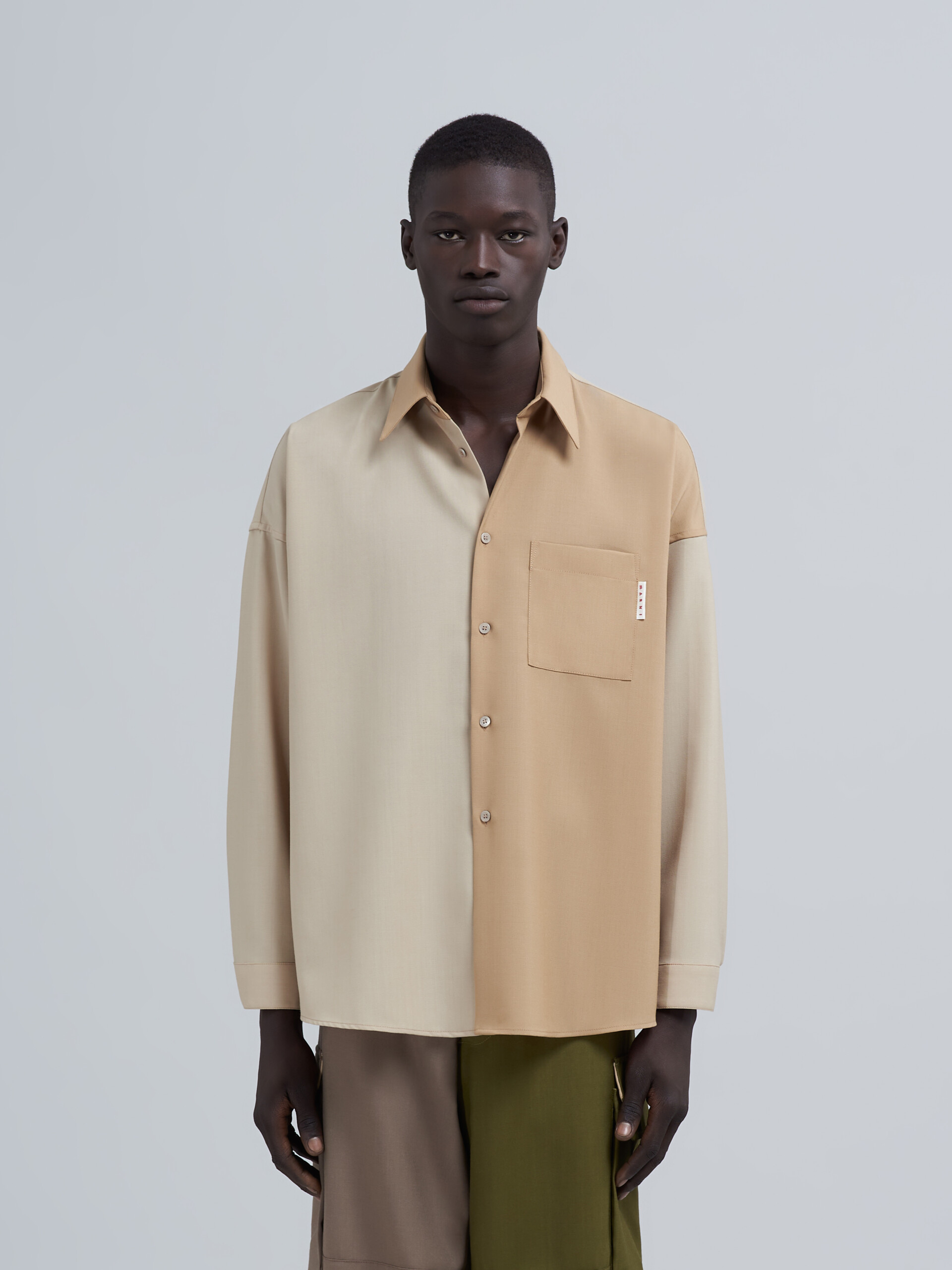 Camisa de lana tropical color block - Camisas - Image 3