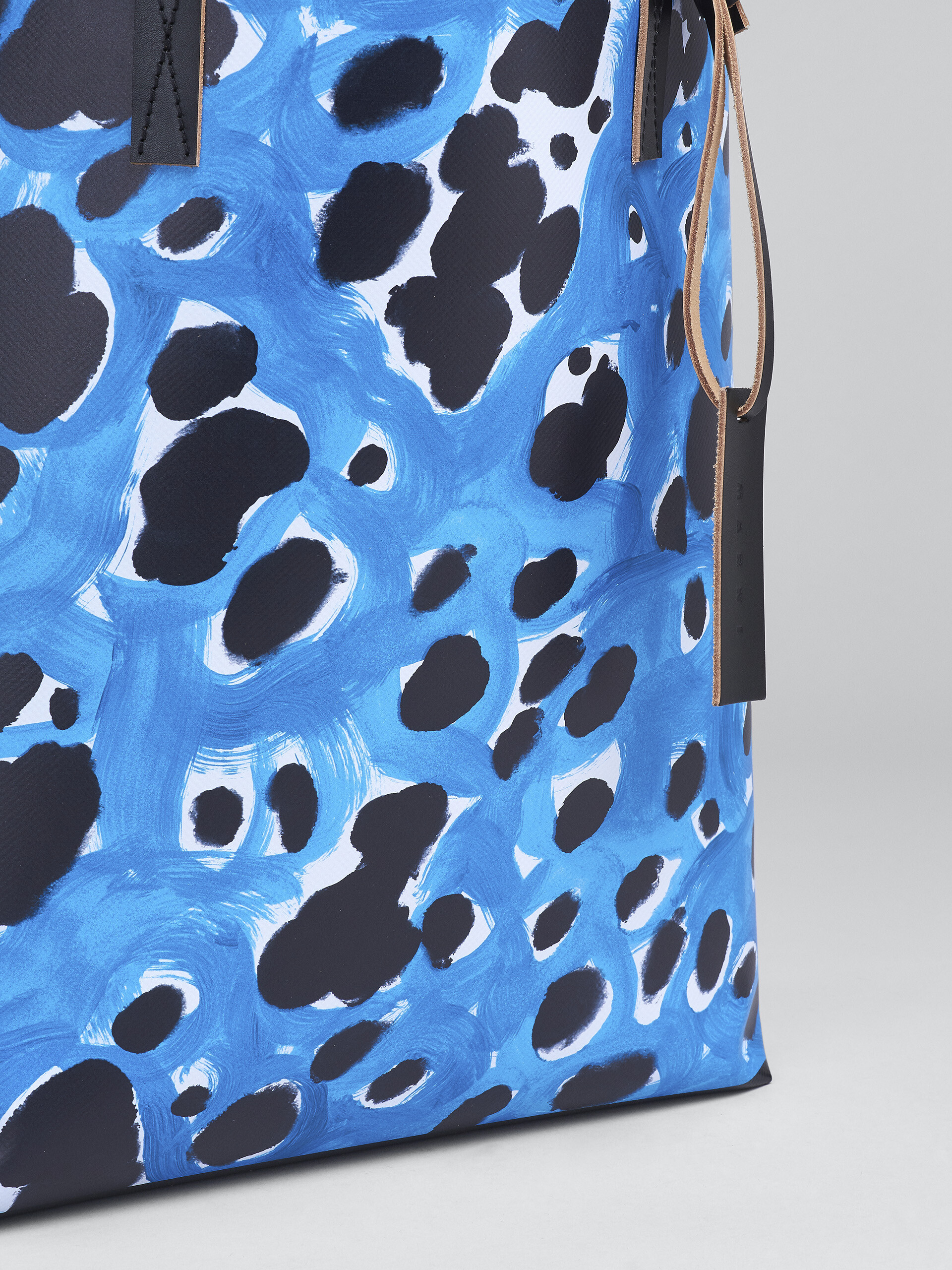 Blue Pop Dots print TRIBECA shopping bag - Shopping Bags - Image 5